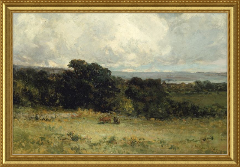 Vintage Landscape Two Cows