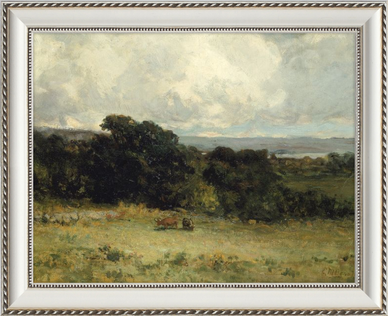 Vintage Landscape Two Cows