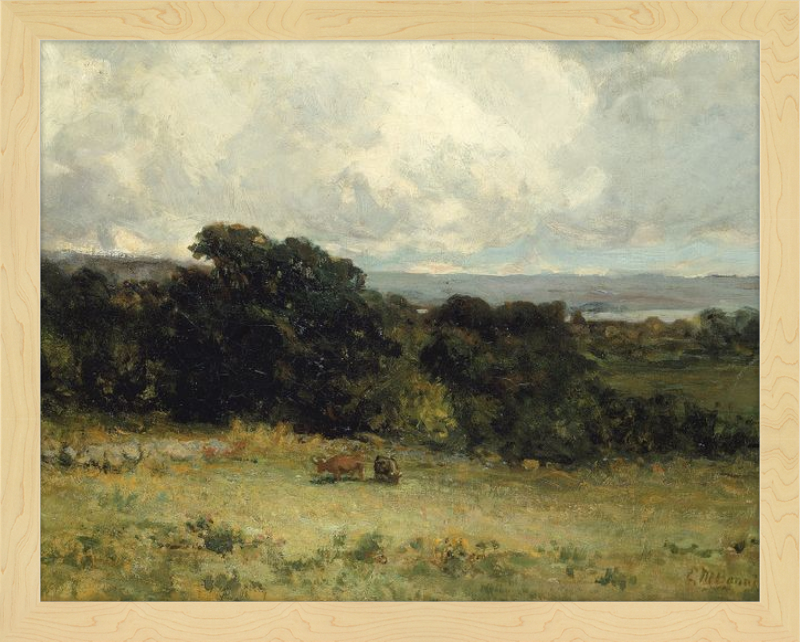 Vintage Landscape Two Cows