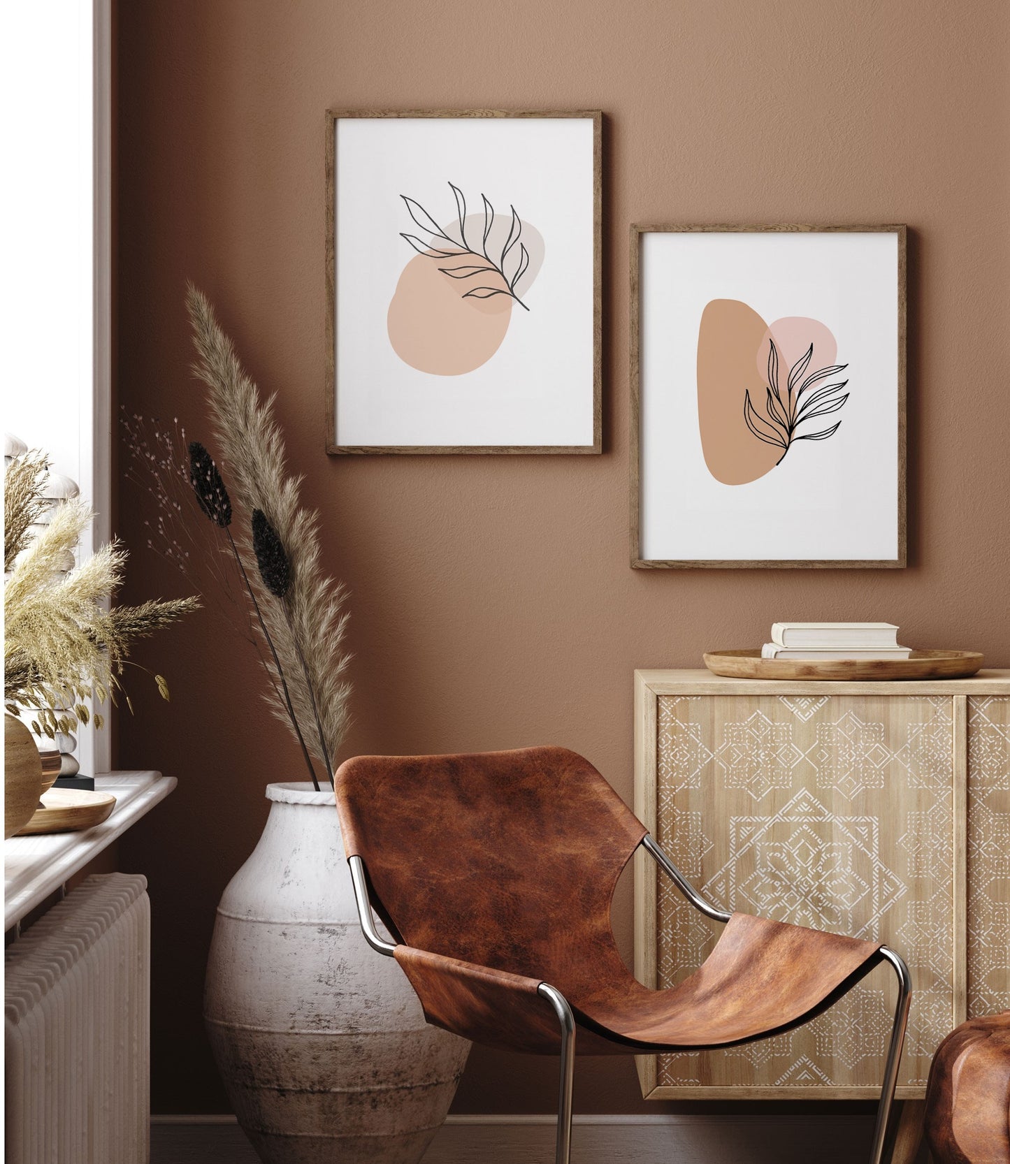 Leaf Line Modern Wall Art