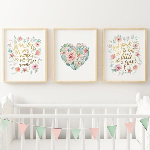 succulent nursery decor Cactus Nursery Print, Watercolor botanical succulent