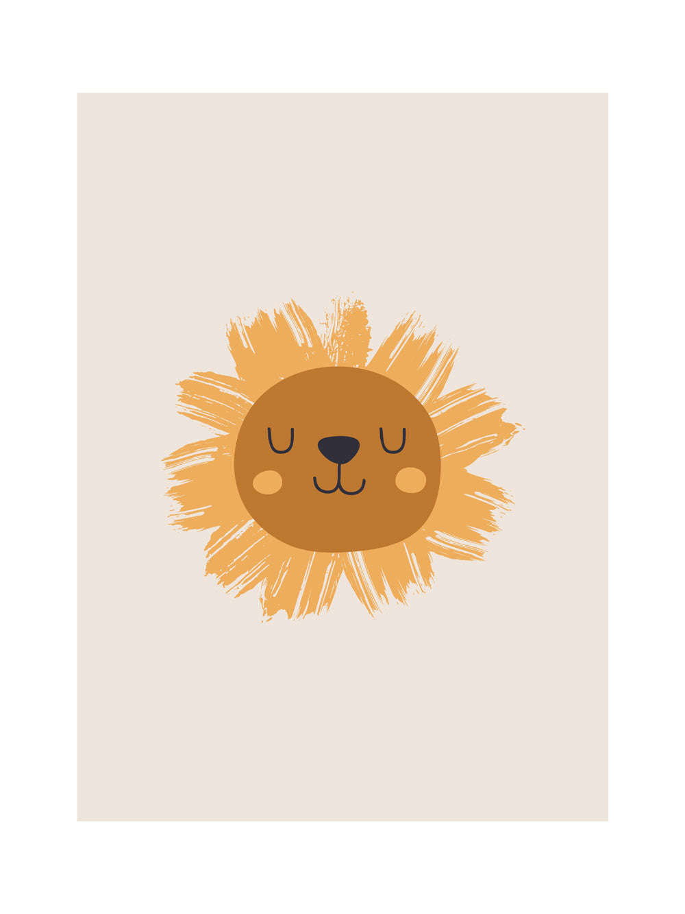 Boho rainbow lion and sun nursery wall art in neutral earthy colors