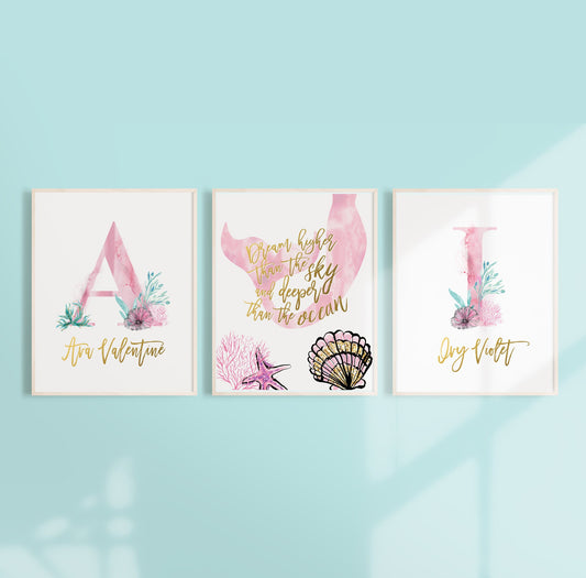 Mermaid Nursery Wall Art - Perfect for Twin Sister