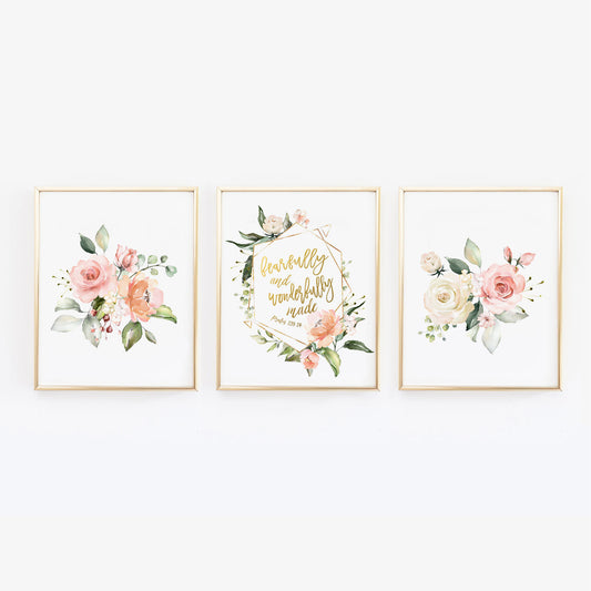 Fearfully and Wonderfully Made Wall Print - Christian Nursery Art Decor