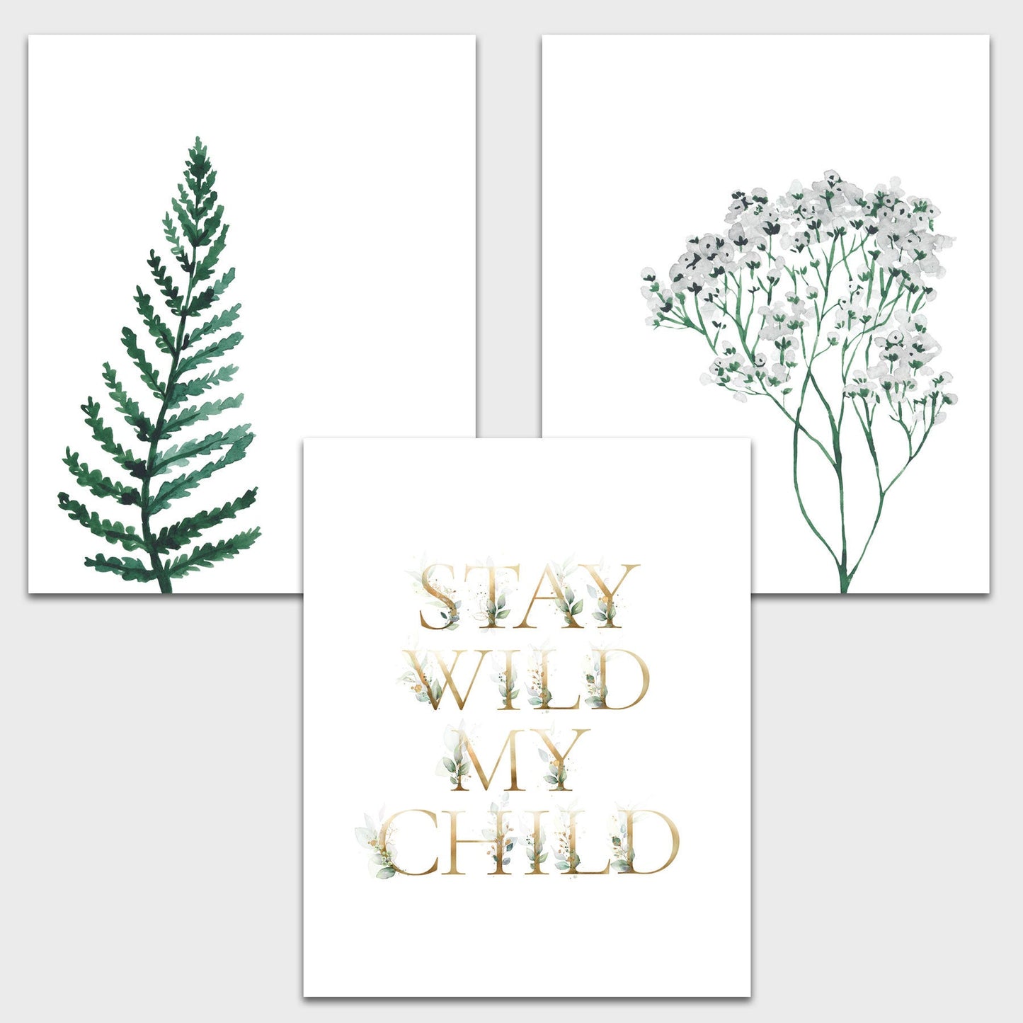 Stay Wild My Child Wall Art - Set of Three Prints