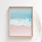 Pink and Blue Coastal Beach Wave Art