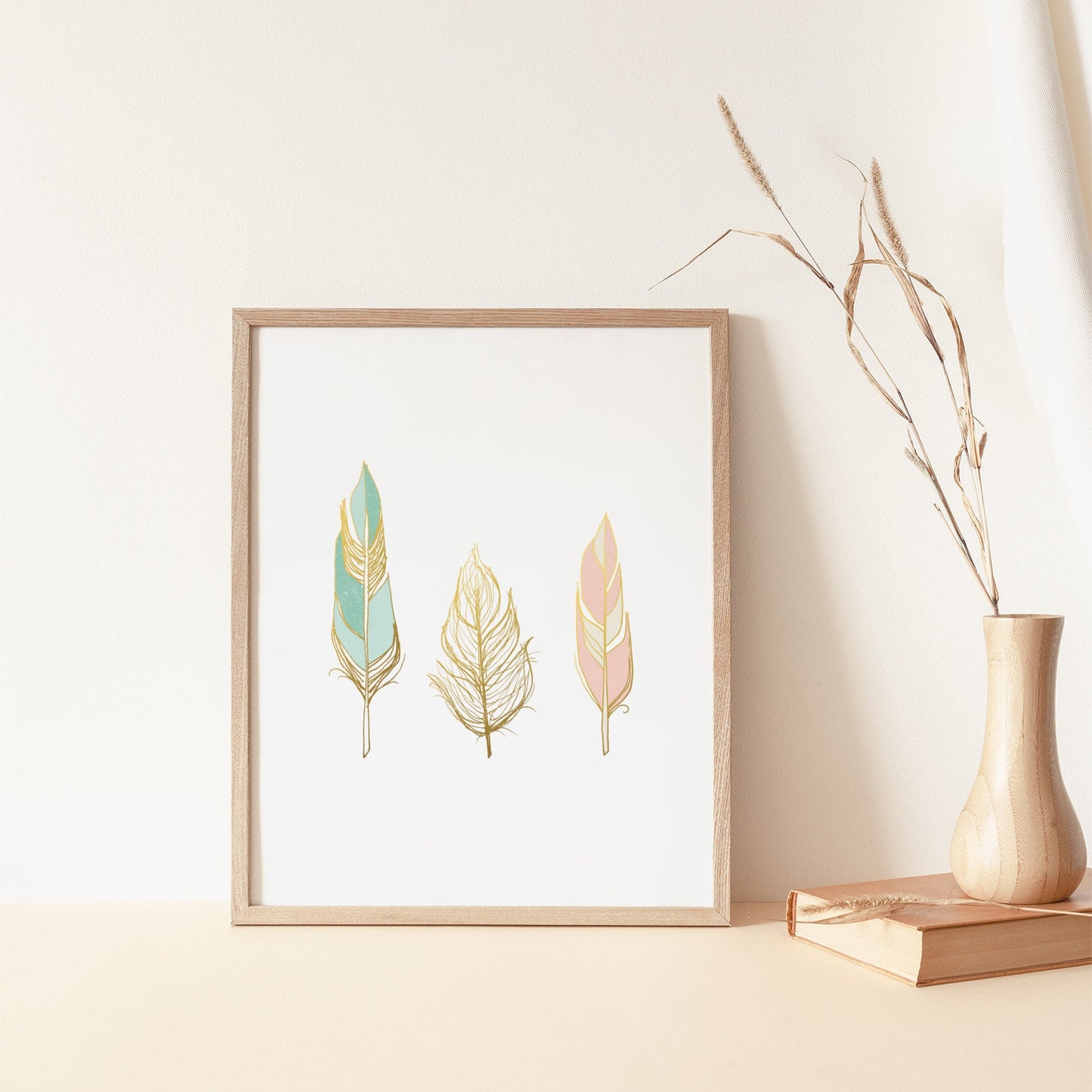 Feathers wall art print 