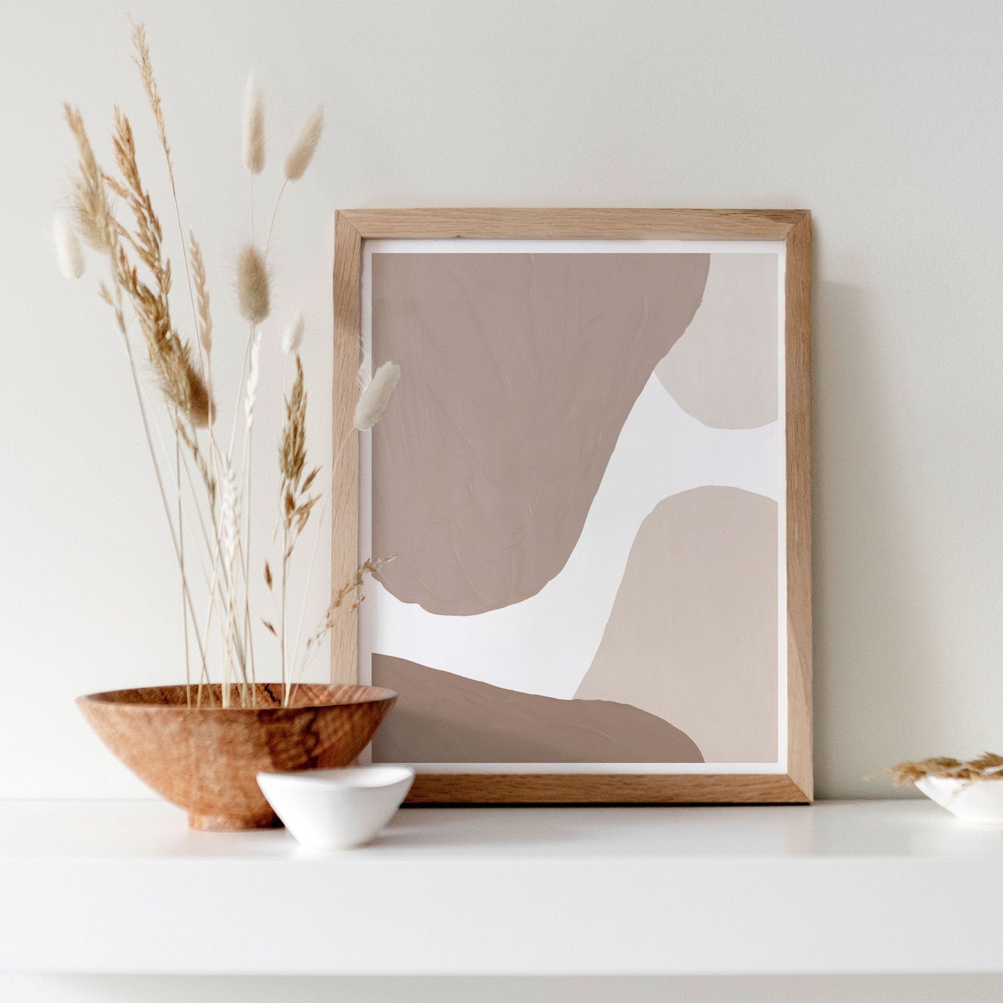 Large Abstract Modern Art - Neutral Abstract Shapes - Master Bedroom Instant Printable Download - Sand Beige Pink Brown - Print from Home