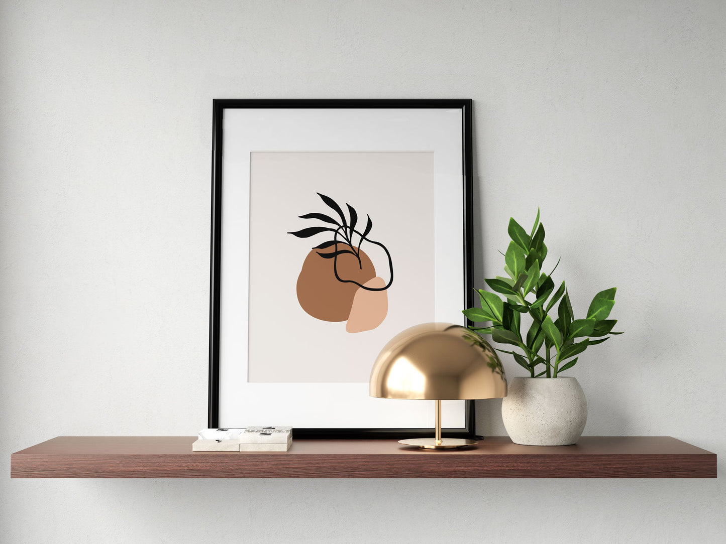 Abstract Wall Art - Modern shapes Mid Century Boho Art Print - Contemporary Art - Artistic Geometric - Minimalist Neutrals Terracotta Beige