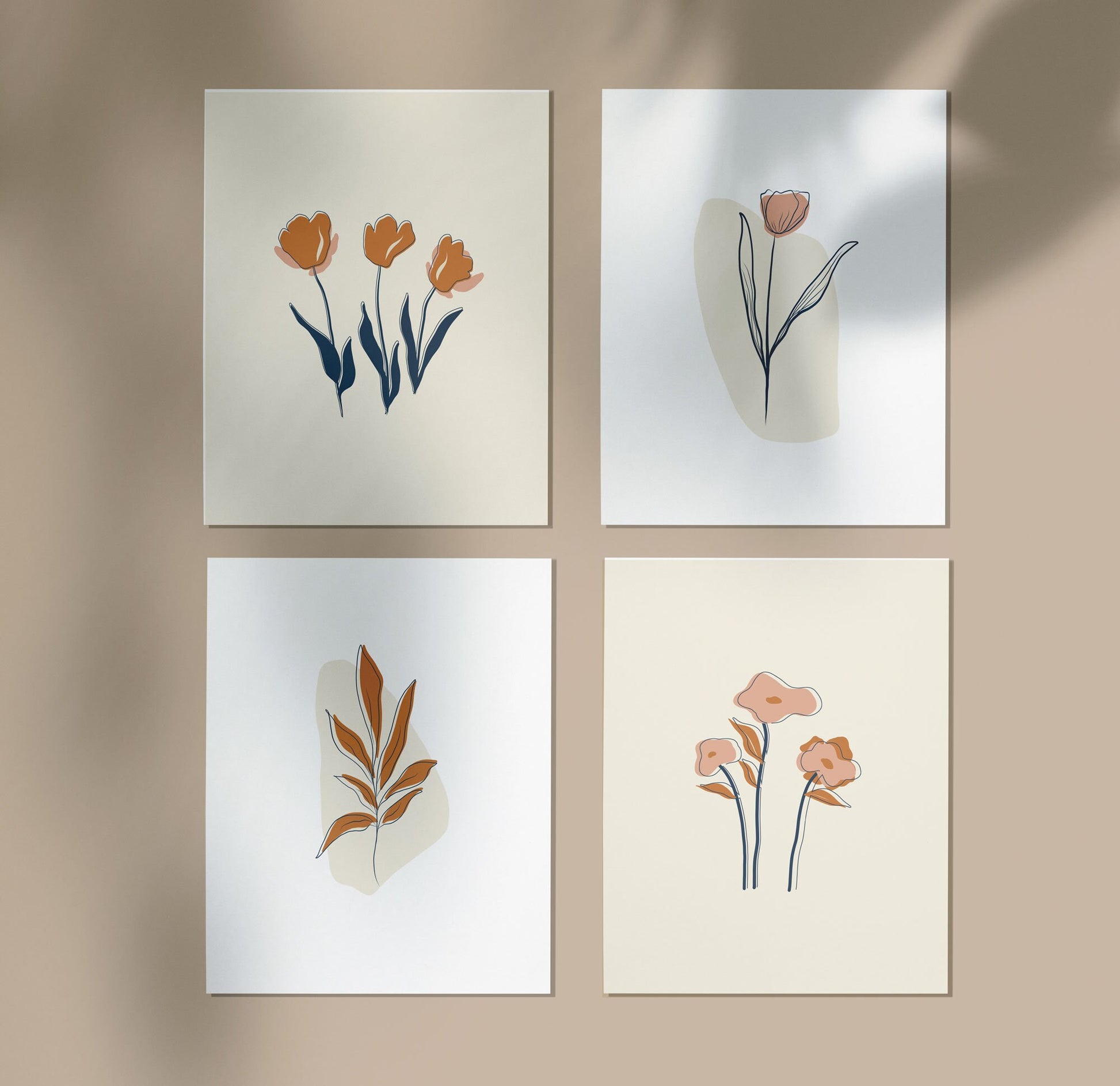 Set of Two Floral Wall Prints