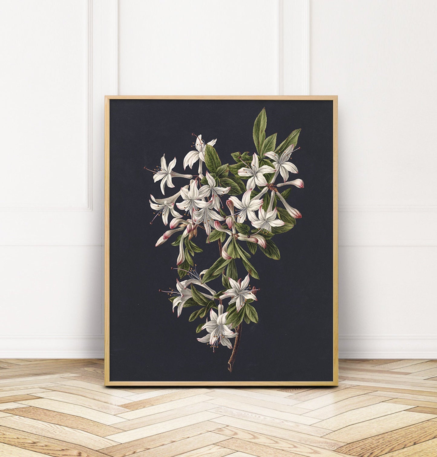 Flowers Vintage Wall Art - Printed and Shipped Reproduction - Dark Moody Modern Bedroom Floral Wall Prints