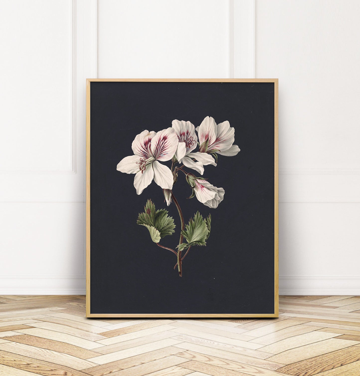 Vintage Floral Wall Art - Dark Modern Bedroom Flowers Wall Prints - Printed and Shipped Reproduction -