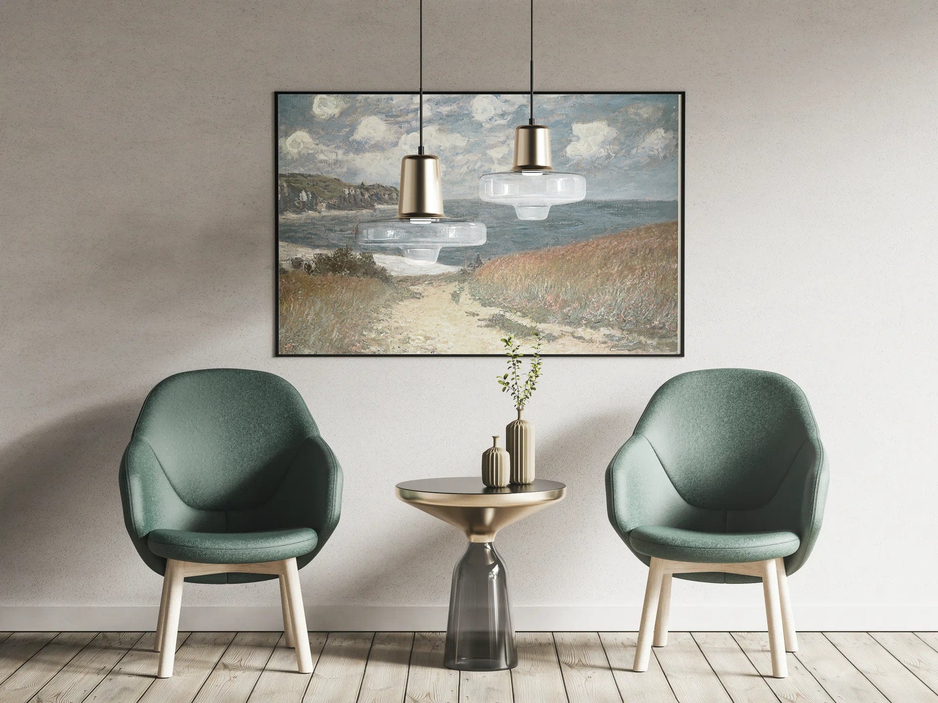 Vintage Coastal Beach Wall Art - Farmhouse Oil Painting Replica - Printed and shipped to you on fine art paper