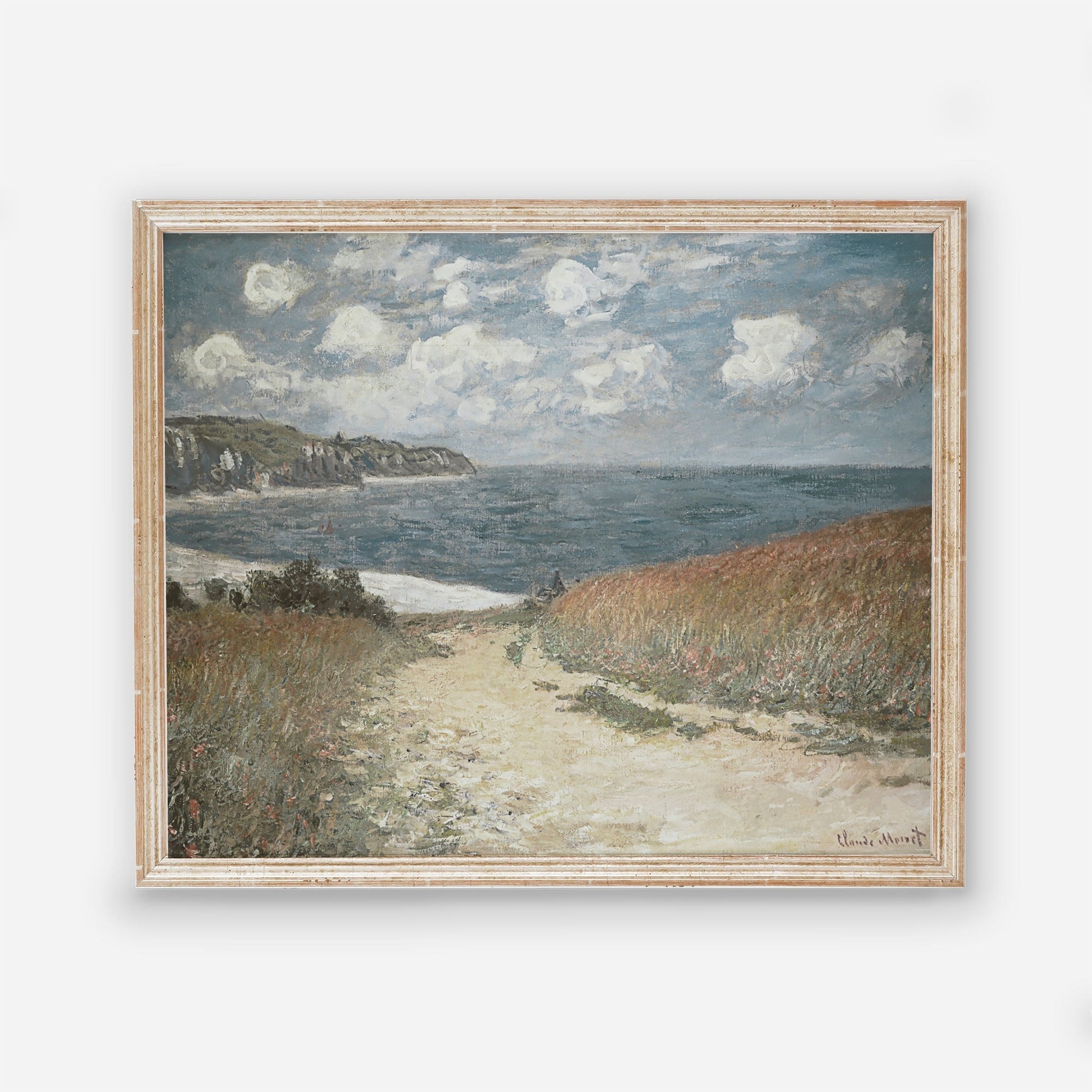 Vintage Coastal Beach Wall Art - Farmhouse Oil Painting Replica - Printed and shipped to you on fine art paper