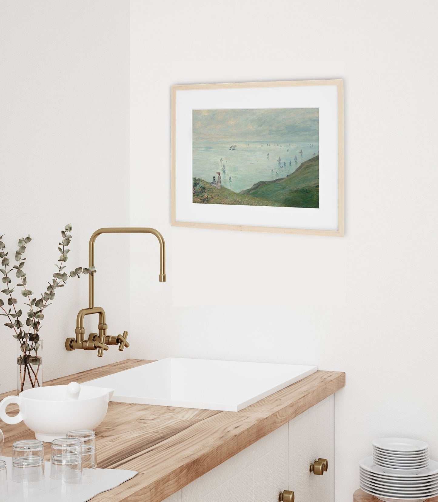 Vintage Coastal Beach Wall Art - Farmhouse Oil Painting Replica - Printed and shipped to you on fine art paper