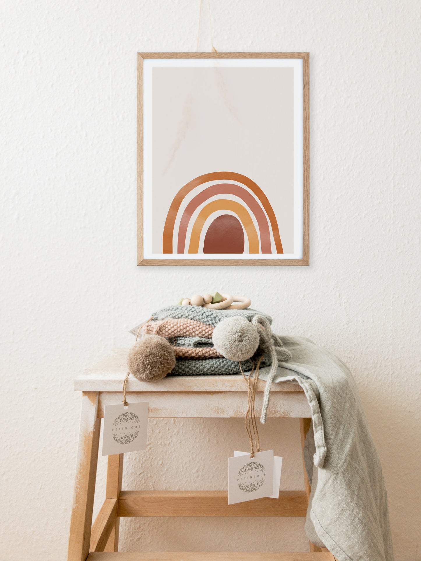 Terracotta Rainbow Wall Print - Boho Rainbow Art - Neutral Earthy Colors for Nursery