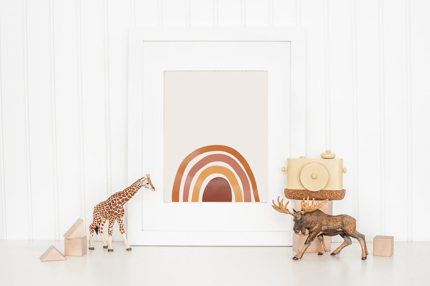 Terracotta Rainbow Wall Print - Boho Rainbow Art - Neutral Earthy Colors for Nursery