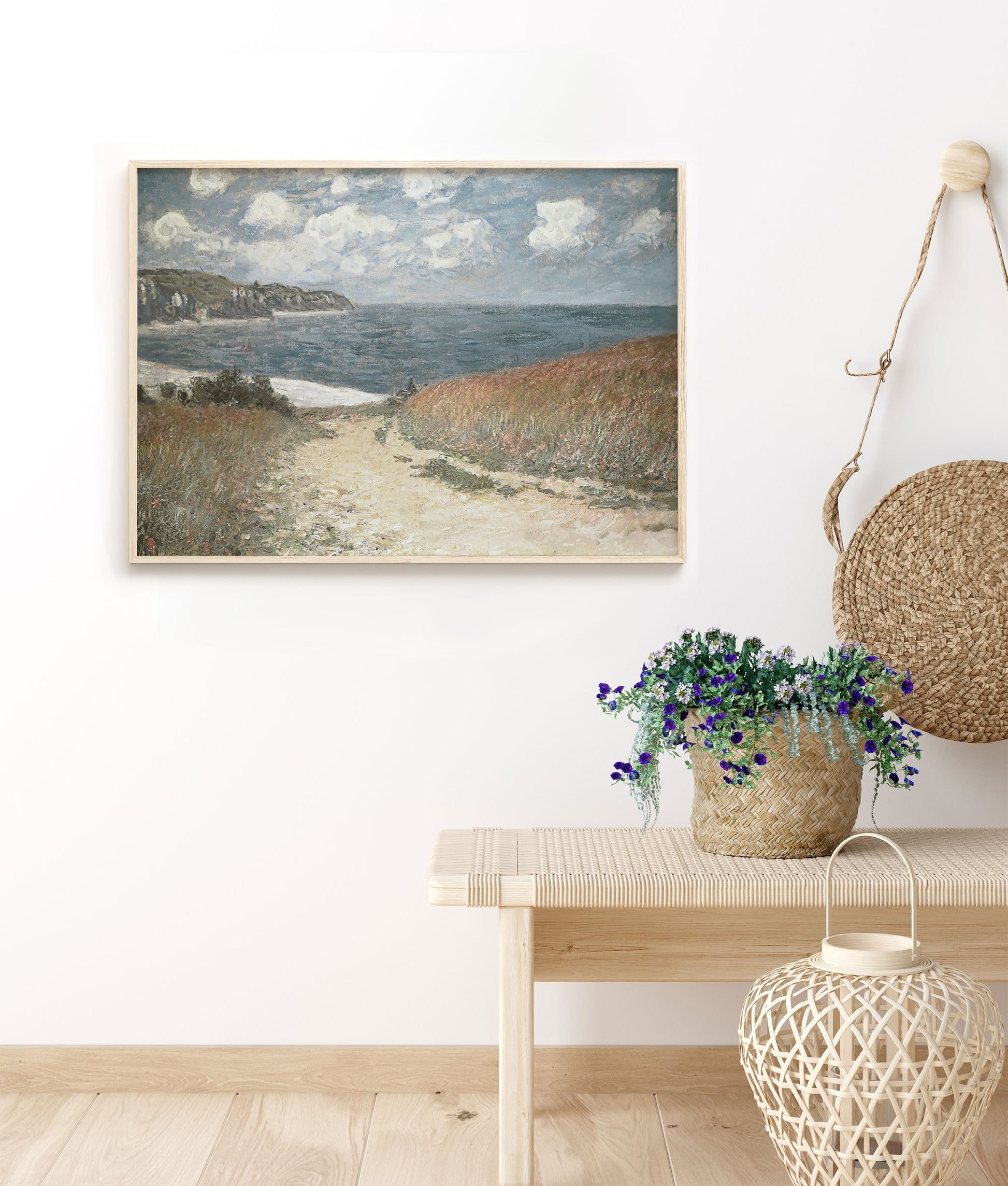 Vintage Coastal Beach Wall Art - Farmhouse Oil Painting Replica - Printed and shipped to you on fine art paper