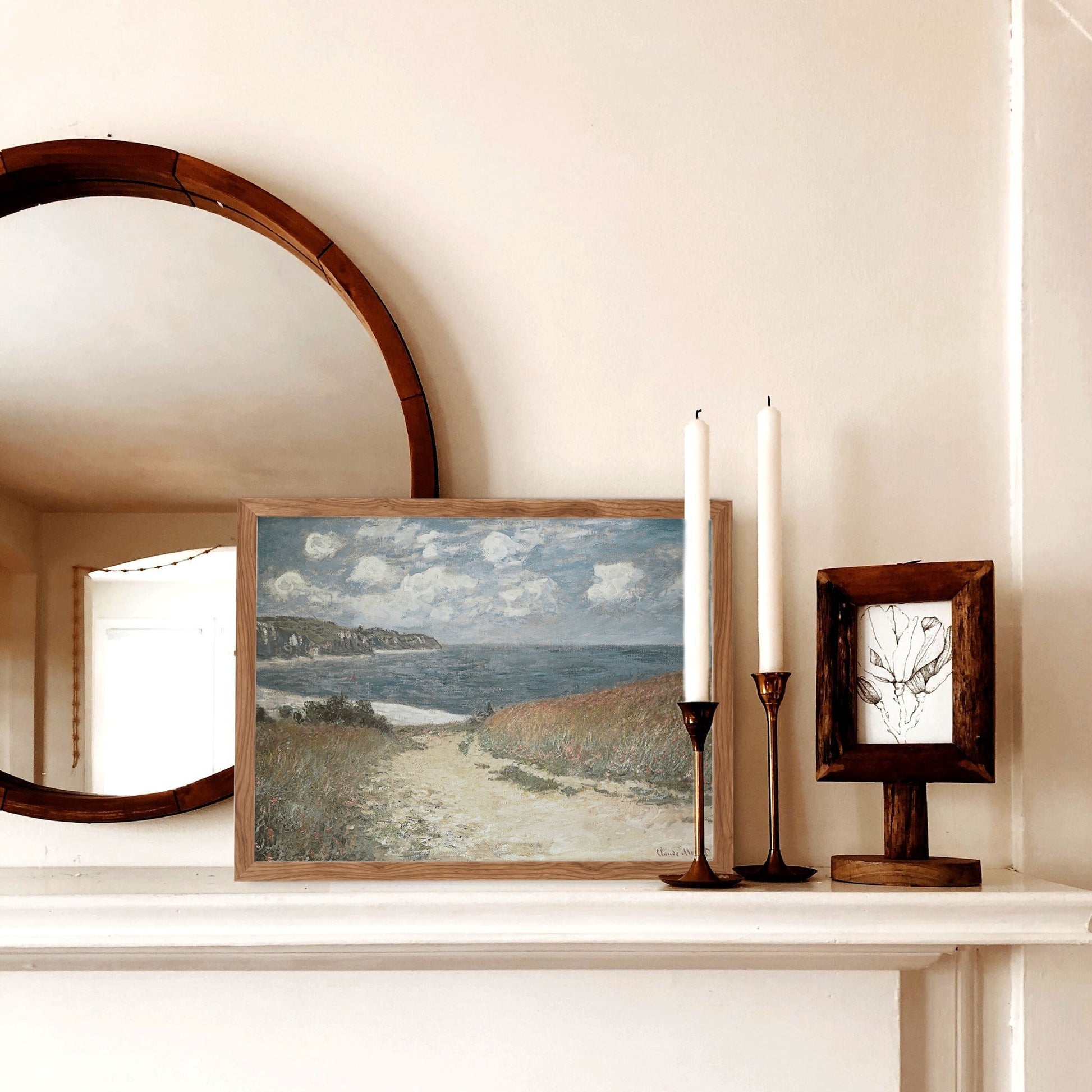 Vintage Coastal Beach Wall Art - Farmhouse Oil Painting Replica - Printed and shipped to you on fine art paper