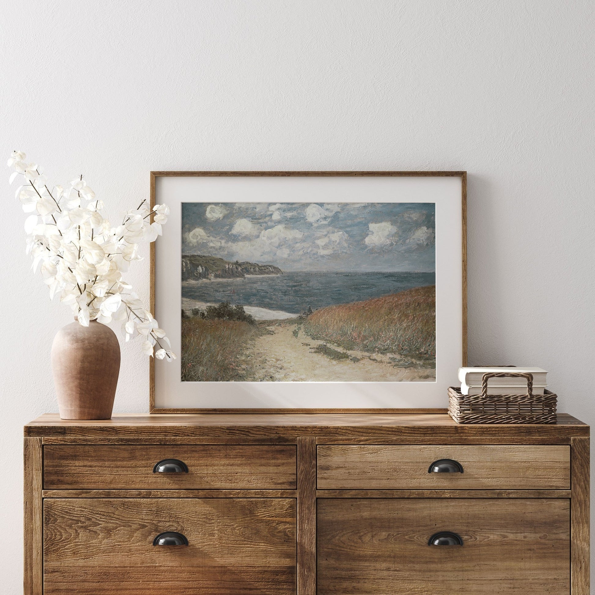 Vintage Coastal Beach Wall Art - Farmhouse Oil Painting Replica - Printed and shipped to you on fine art paper