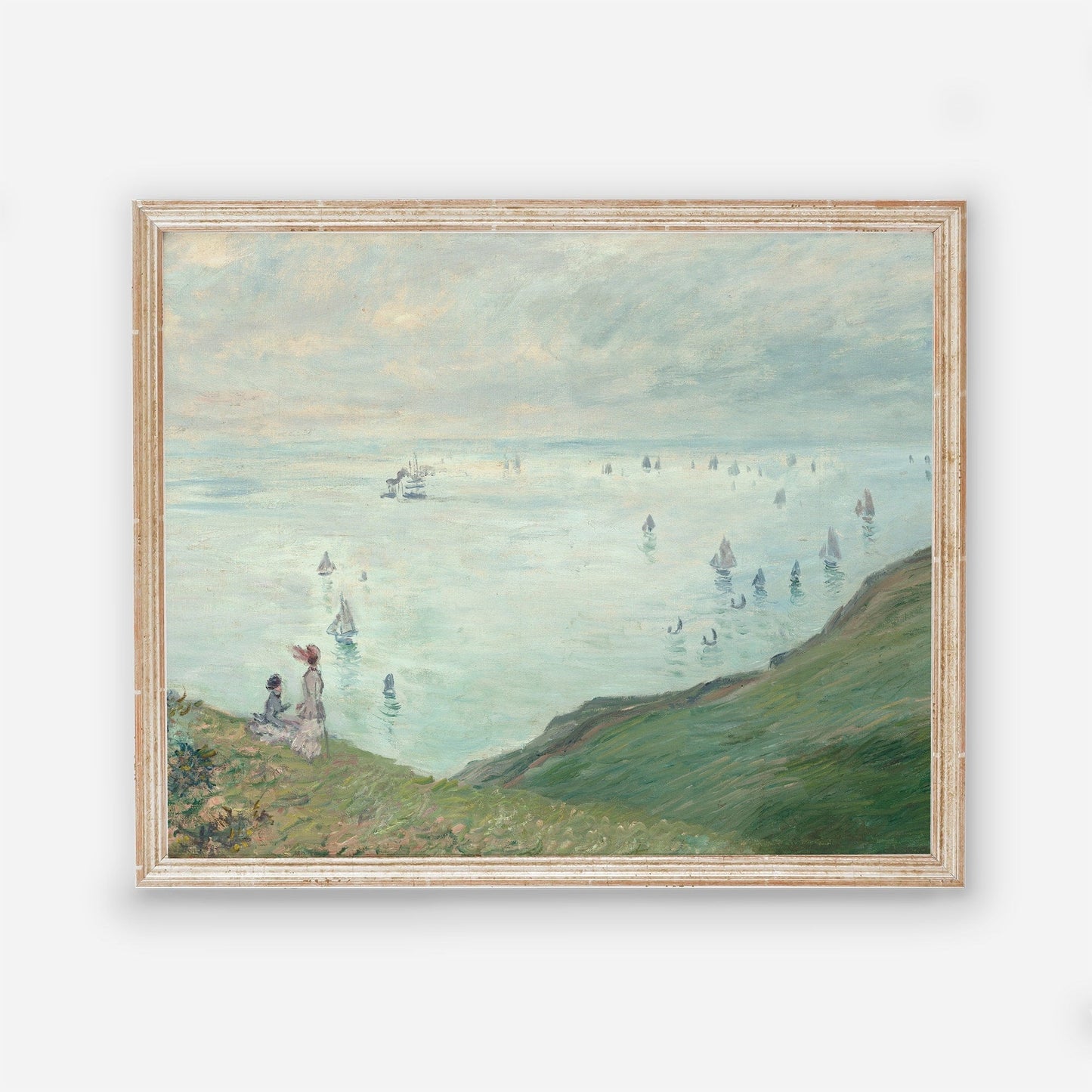 Vintage Coastal Beach Wall Art - Farmhouse Oil Painting Replica - Printed and shipped to you on fine art paper