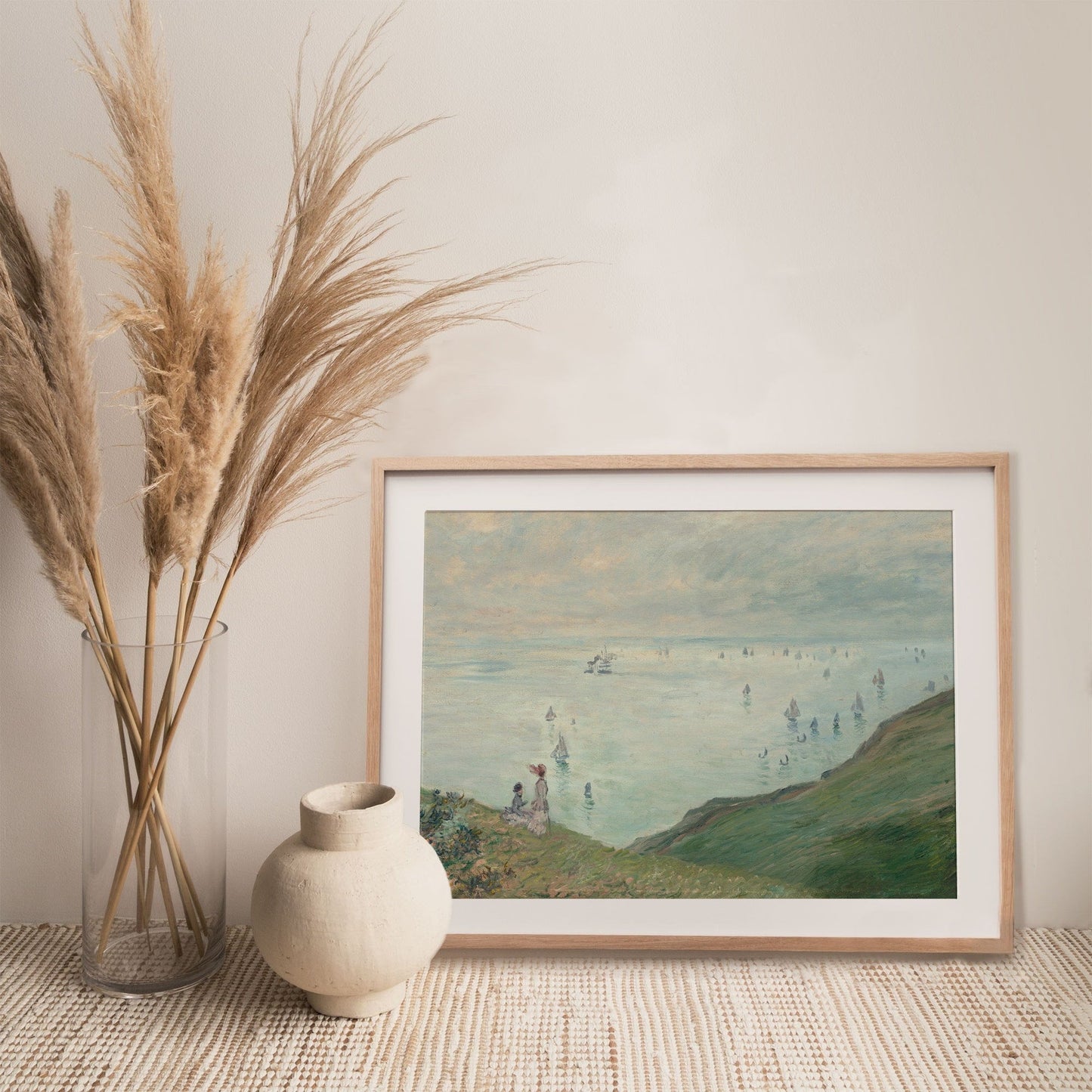 Vintage Coastal Beach Wall Art - Farmhouse Oil Painting Replica - Printed and shipped to you on fine art paper