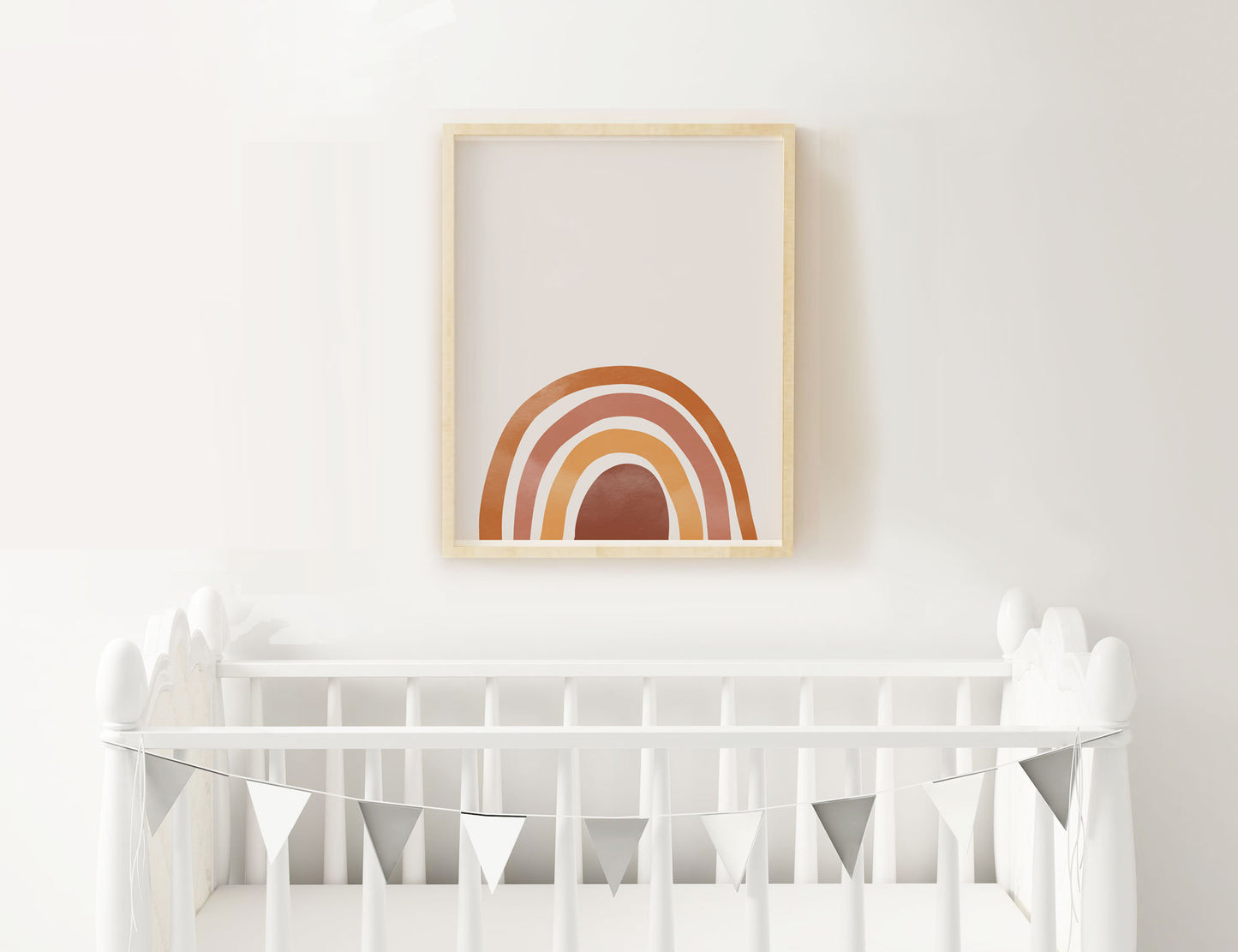 Terracotta Rainbow Wall Print - Boho Rainbow Art - Neutral Earthy Colors for Nursery