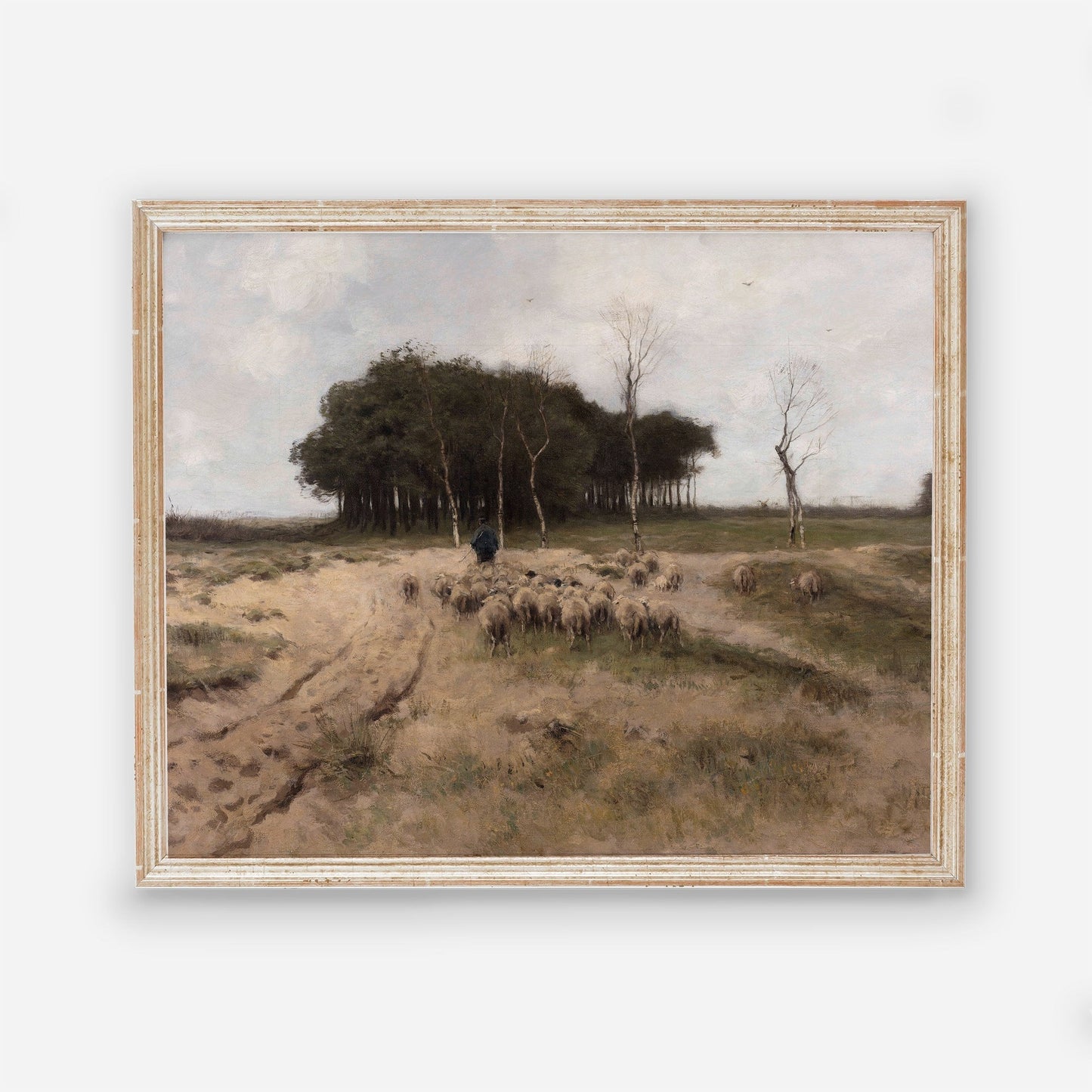 Vintage Farm with Sheep Wall Art - Digital Oil Painting - Vintage poster print - Fine art print - Printed and Shipped to you