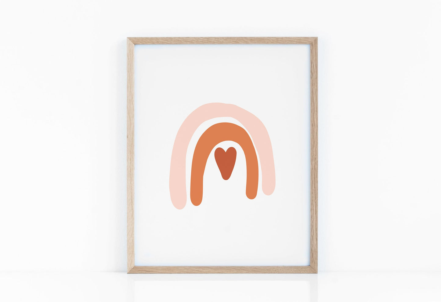 Orange Pink Rainbow Nursery Wall Print - Boho Rainbow Art - Girl Nursery Artwork
