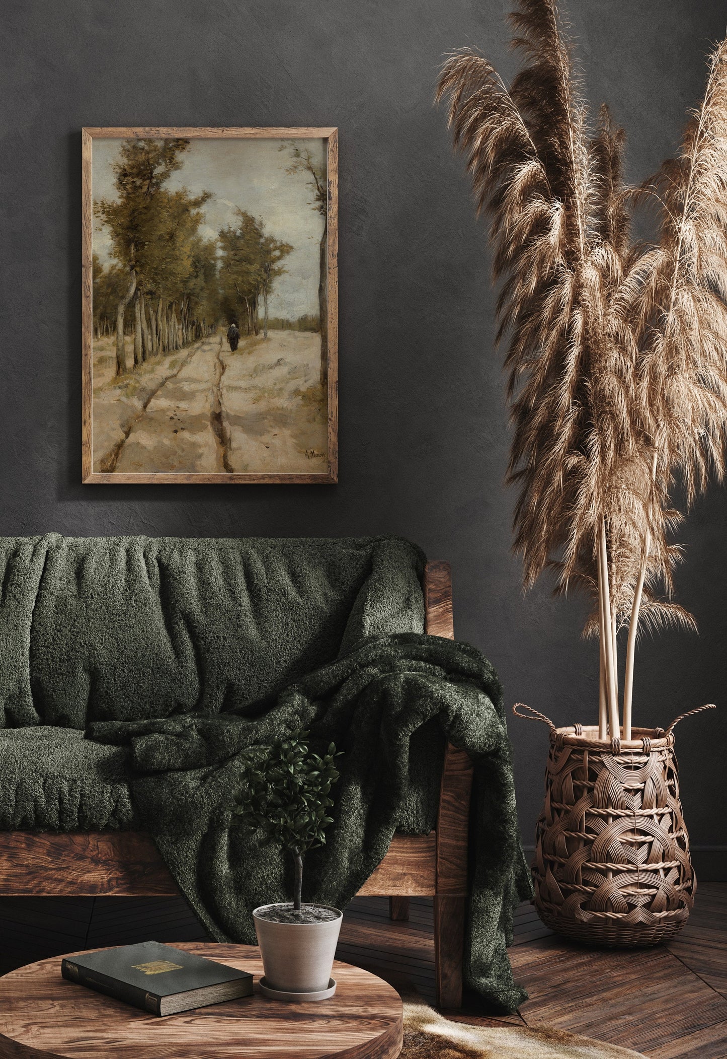 Vintage Digital Oil Painting Wall Art - Printed and Shipped to you - Quiet Walk on a Path
