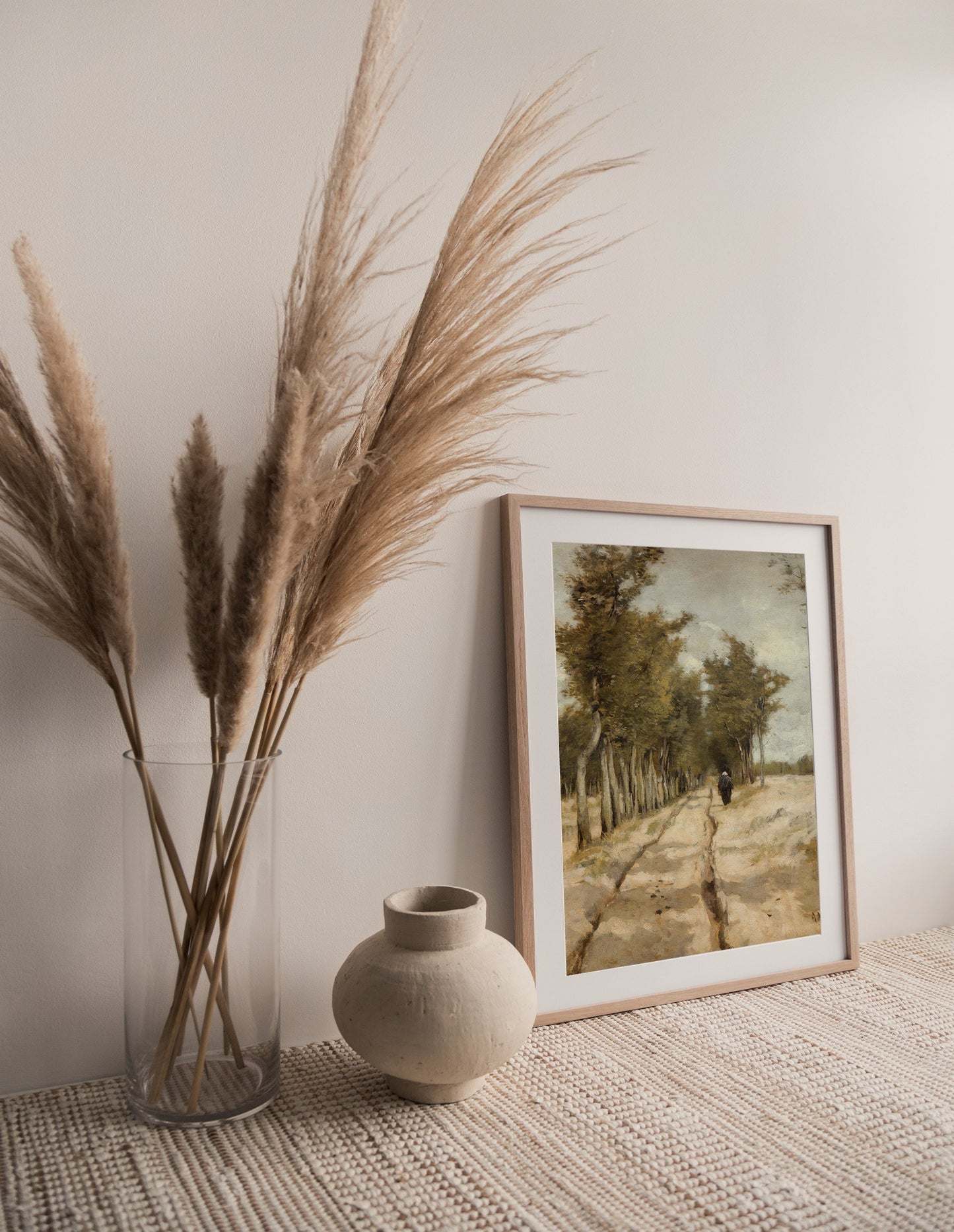 Vintage Digital Oil Painting Wall Art - Printed and Shipped to you - Quiet Walk on a Path