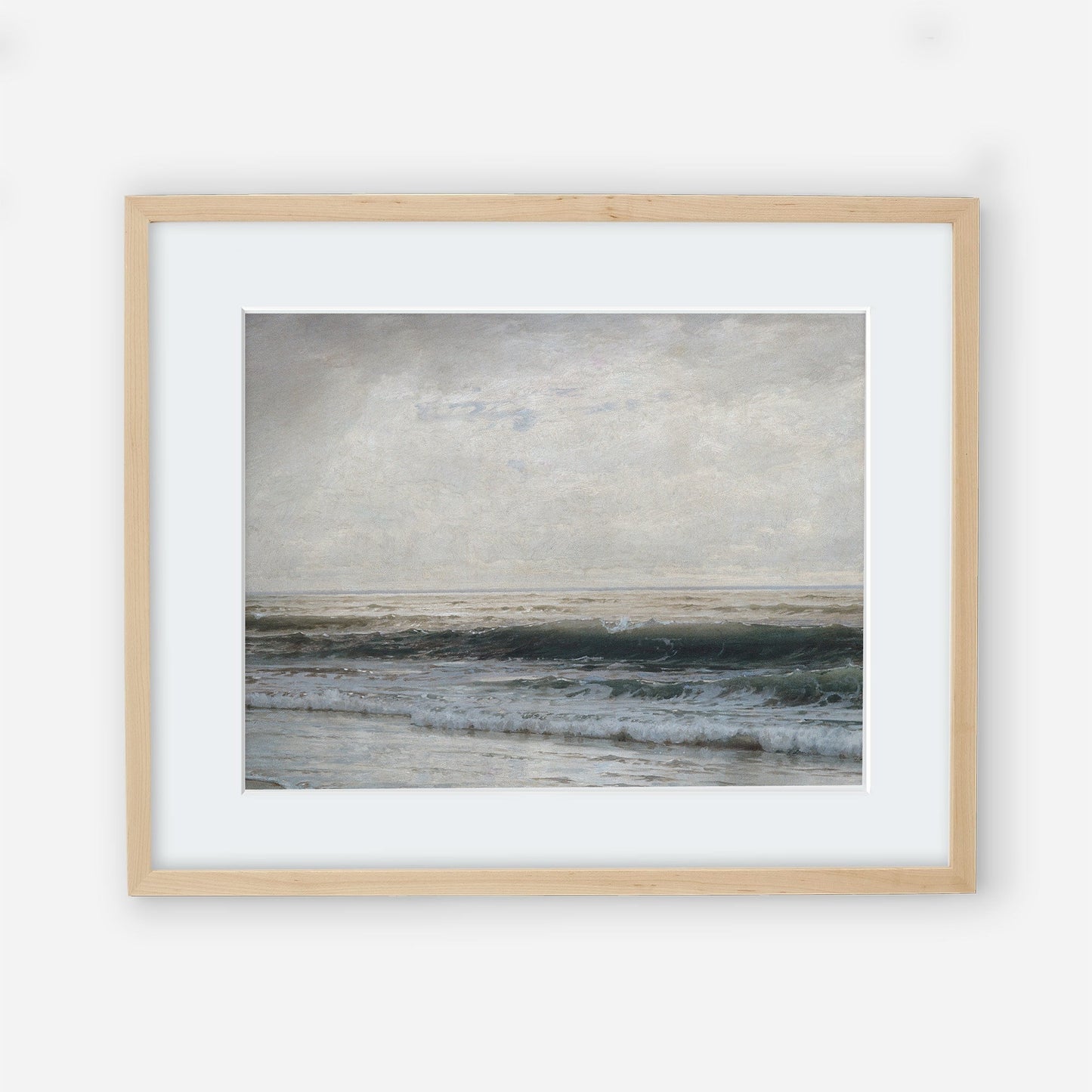 Beach Waves - Vintage Coastal Wall Art Farmhouse - Oil Painting Replica - Vintage Art