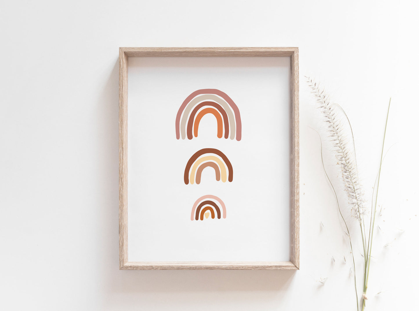 Rainbow Nursery Wall Art - Terracotta Brown Mauve Rainbow Print - Boho Rainbow Art - Earthy Colors for gender neutral Nursery