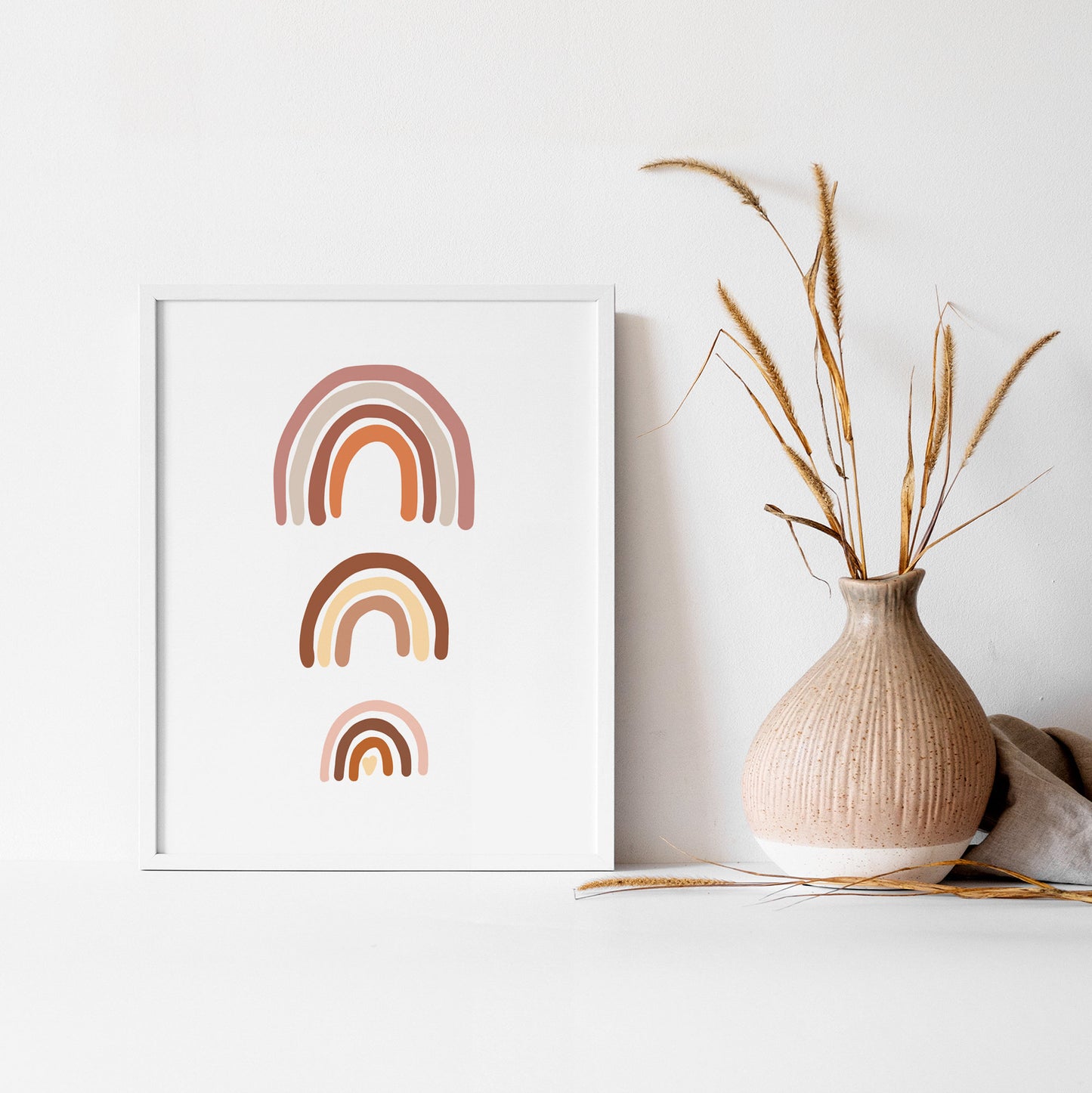 Rainbow Nursery Wall Art - Terracotta Brown Mauve Rainbow Print - Boho Rainbow Art - Earthy Colors for gender neutral Nursery