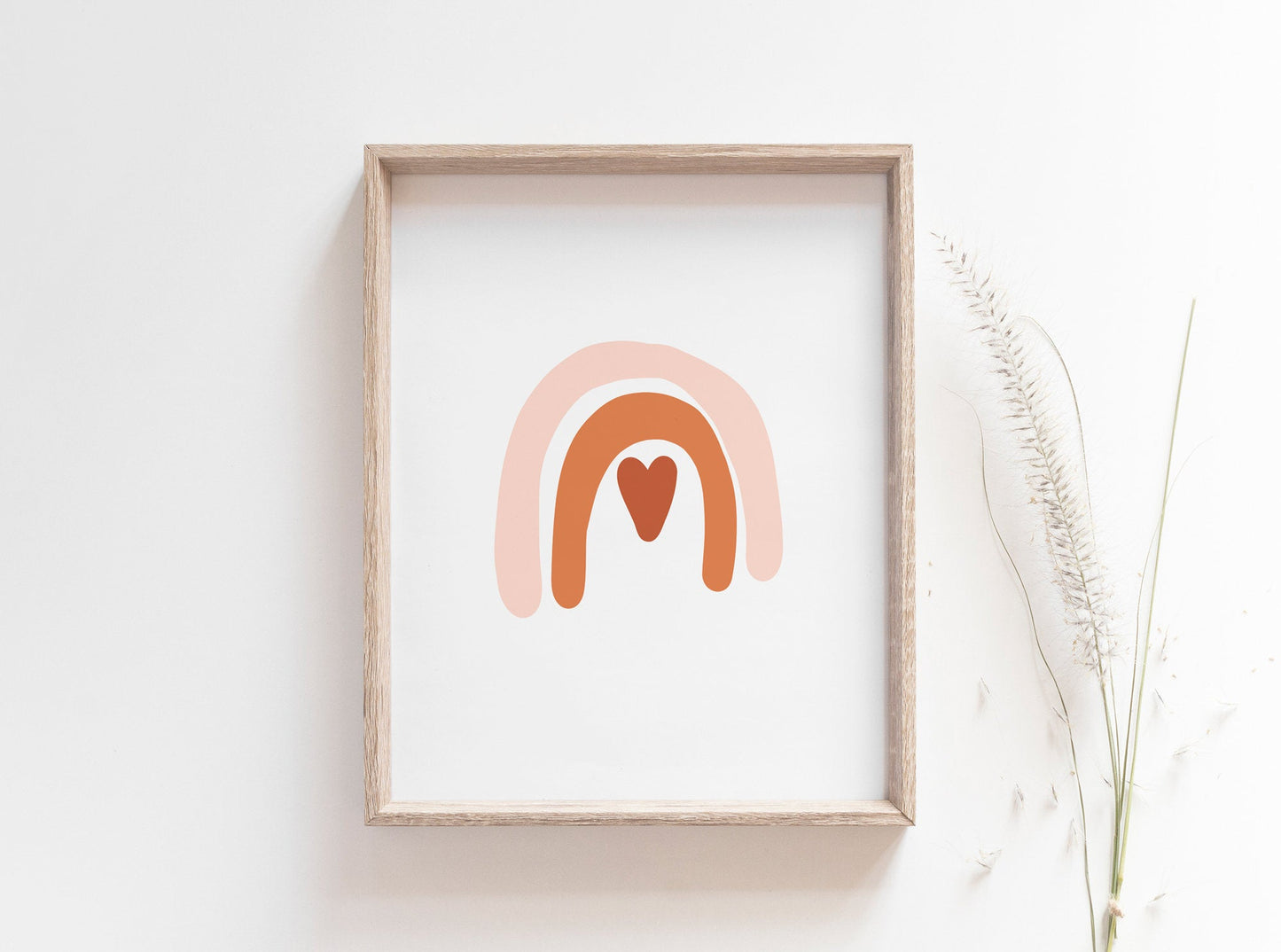 Orange Pink Rainbow Nursery Wall Print - Boho Rainbow Art - Girl Nursery Artwork