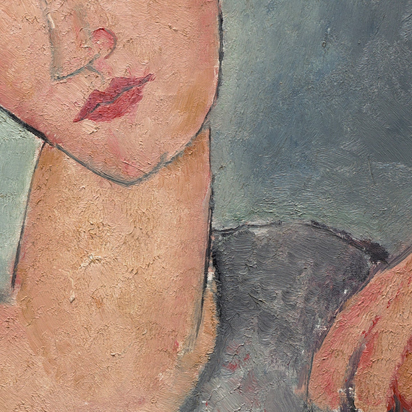 Vintage Figurative Art, Expressionism, Italian Wall Art - "Woman with Red Hair," by Amedeo Modigliani (1917)