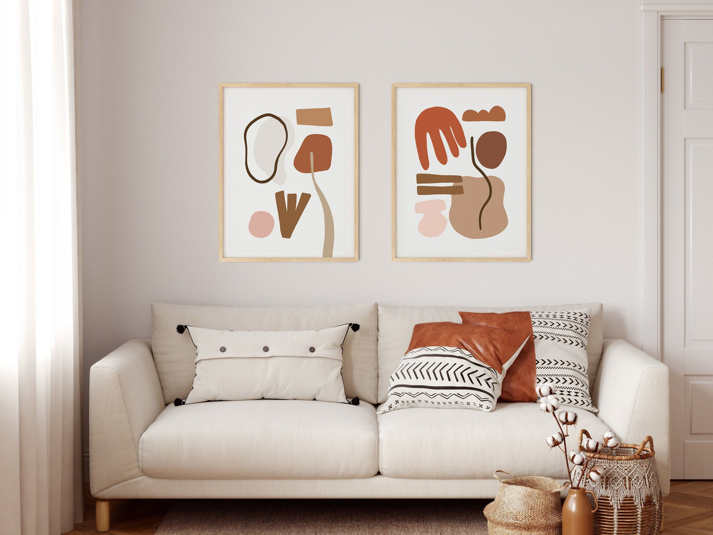 Set of Two Modern Wall Art - Large Abstract Posters