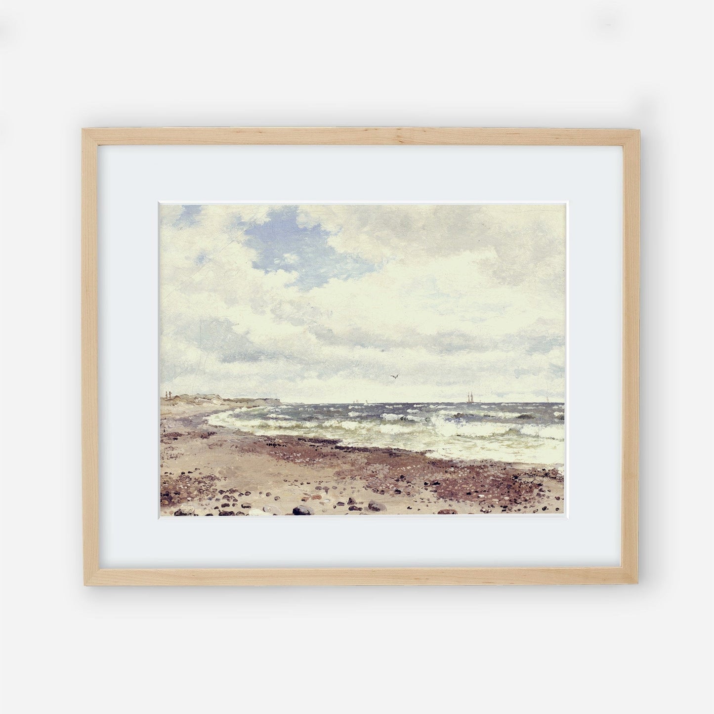 Printed Vintage Beach Scene Wall Art