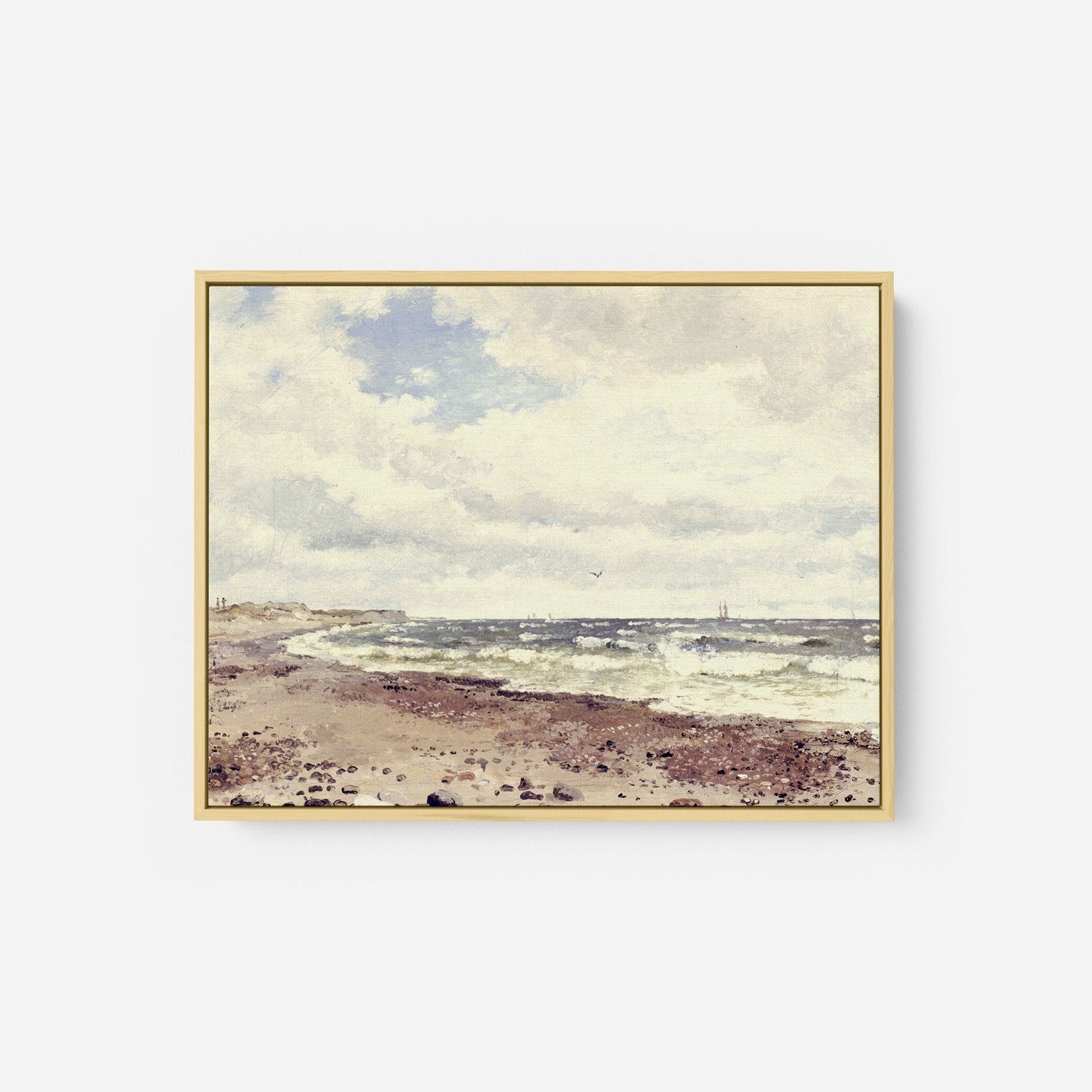Printed Vintage Beach Scene Wall Art