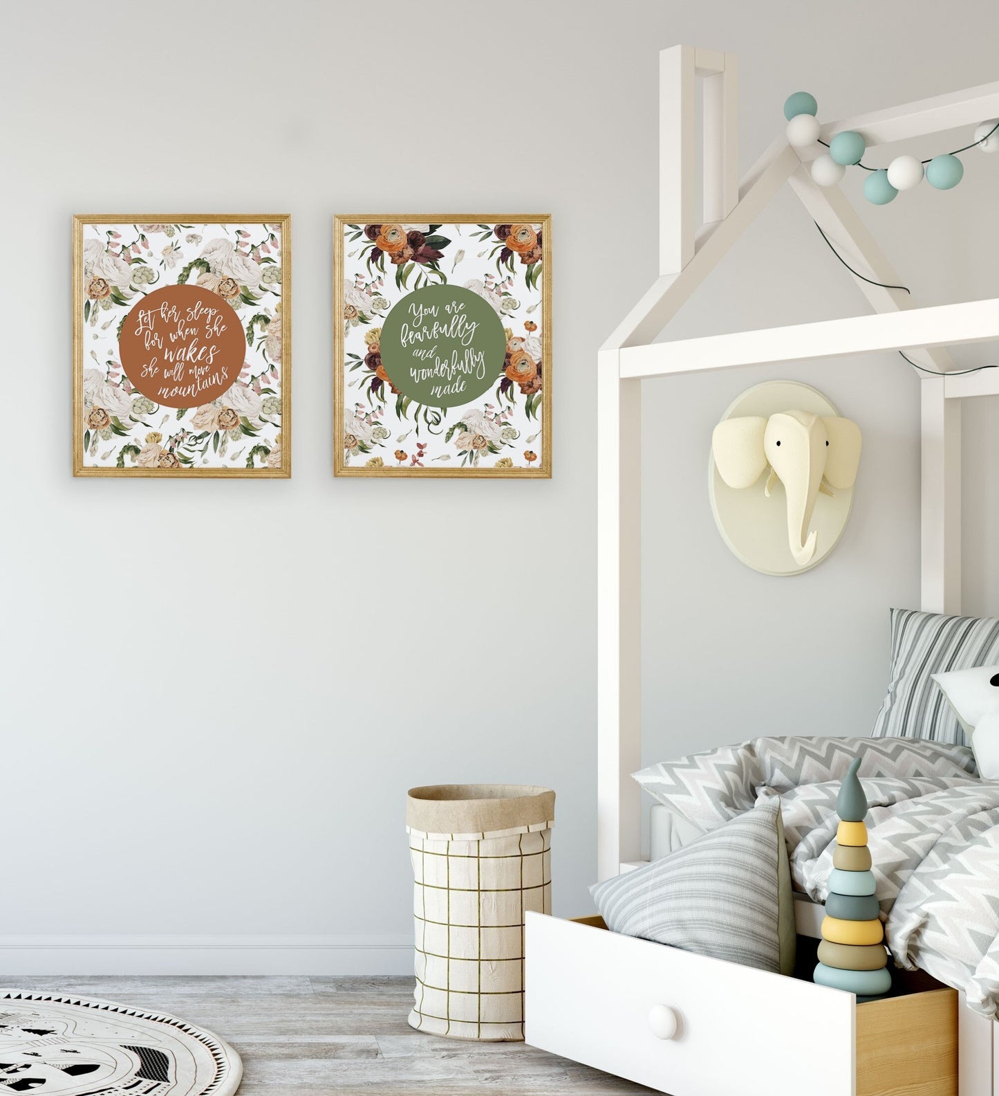 Neutral Floral Pattern Wall Art