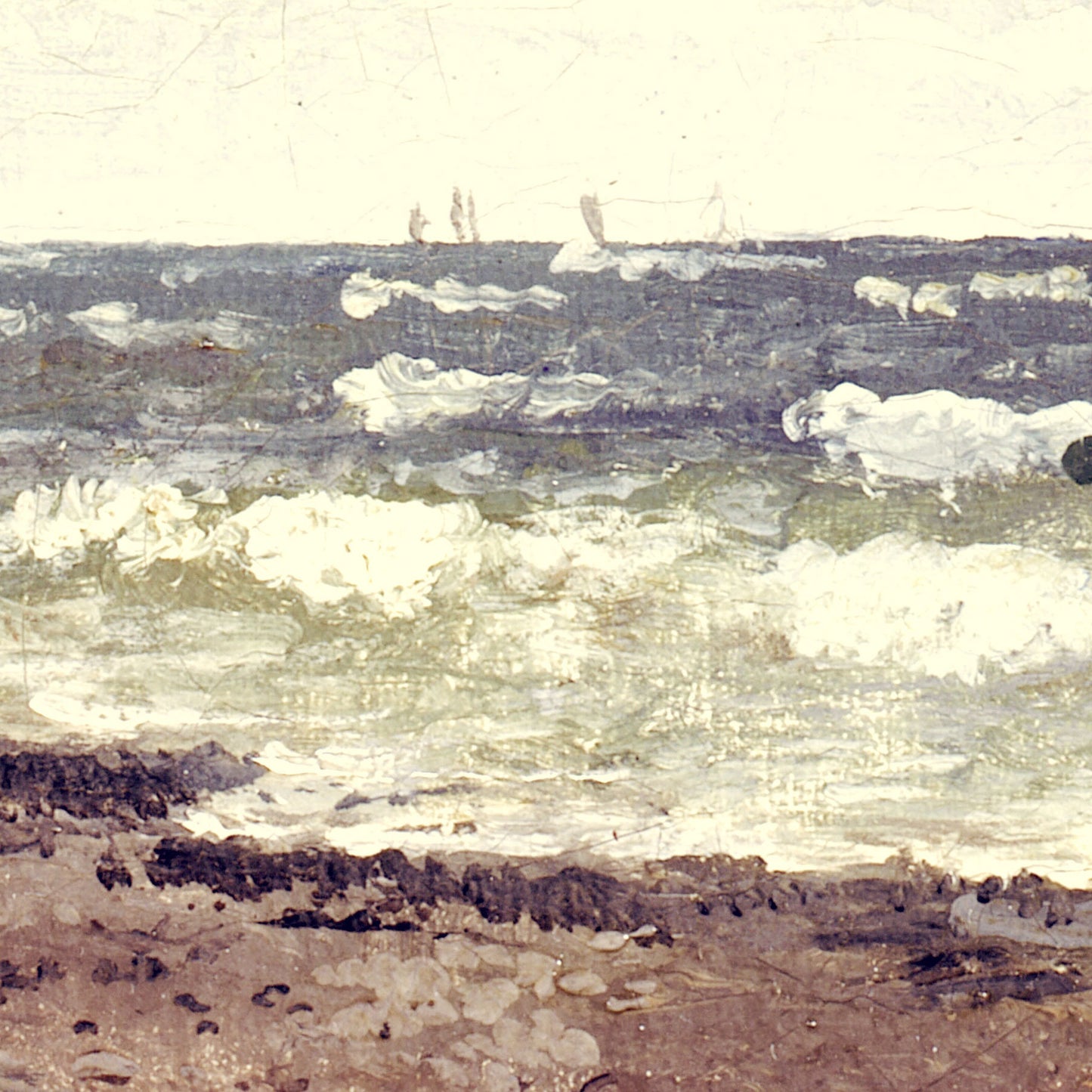 Printed Vintage Beach Scene Wall Art