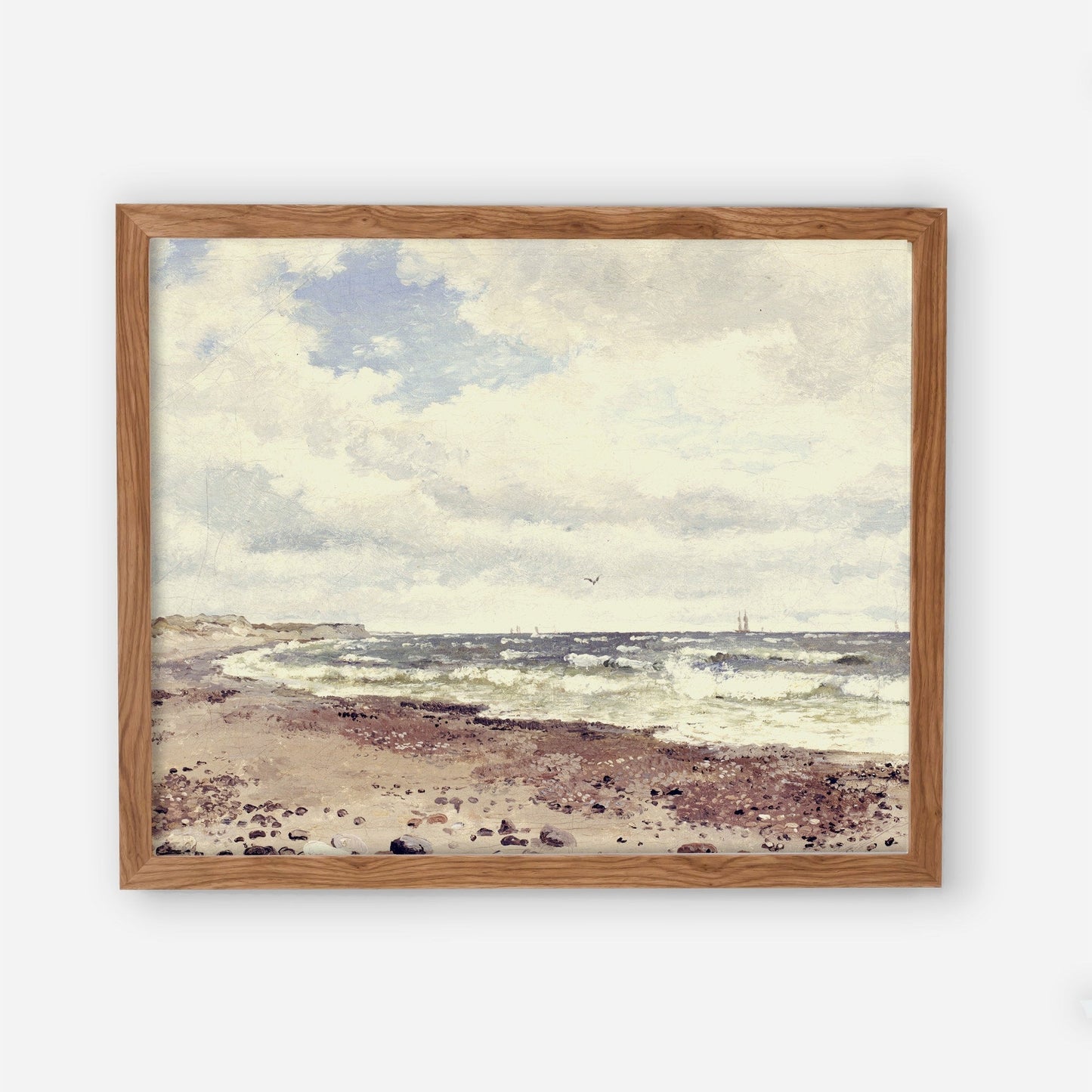 Printed Vintage Beach Scene Wall Art