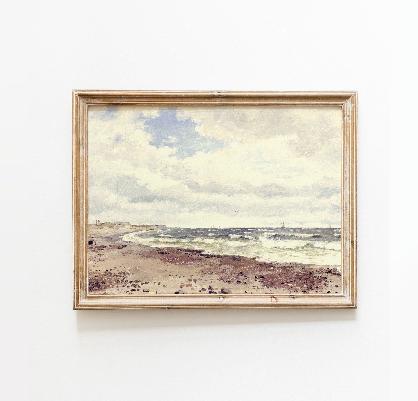 Printed Vintage Beach Scene Wall Art