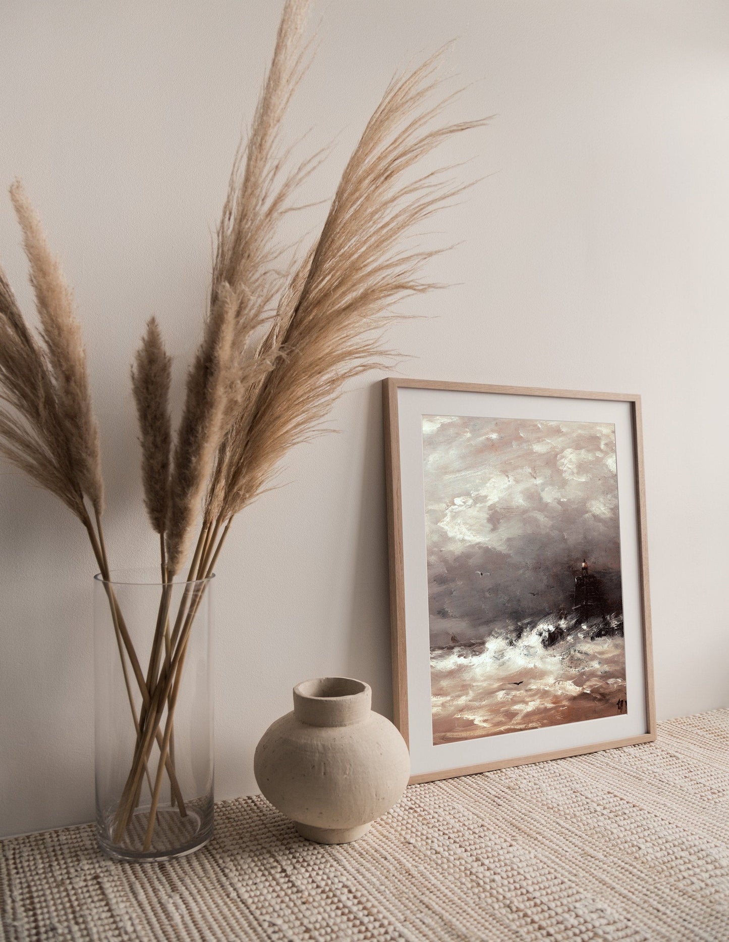 Dark Stormy Waves Vintage Coastal Wall Art - Oil Painting Replica - Farmhouse Vintage Art - Printed and Shipped to You
