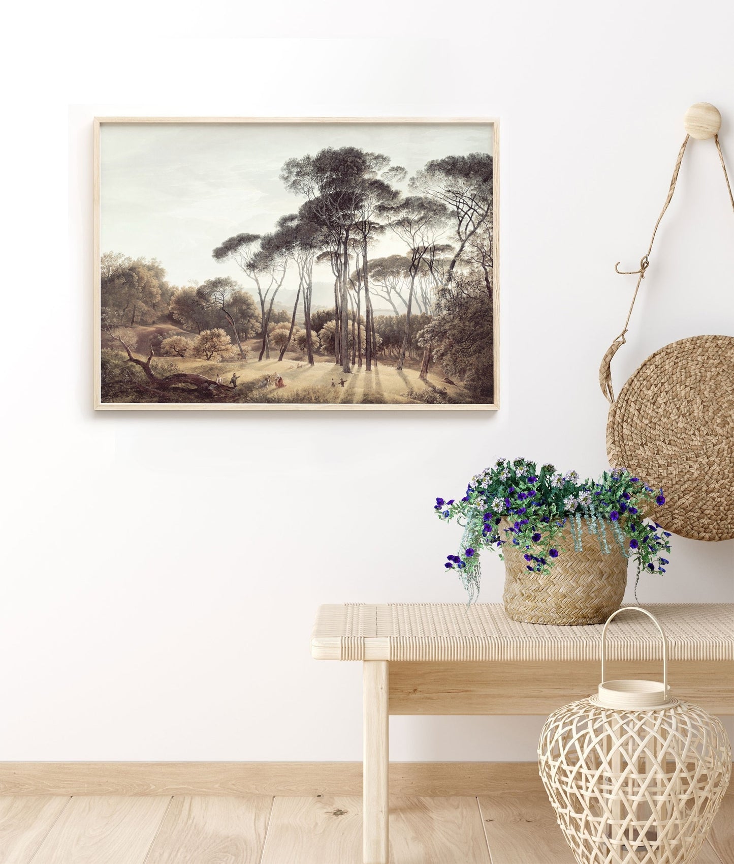 Tall Trees Vintage Italian Landscape Wall Art by Dutch Painter