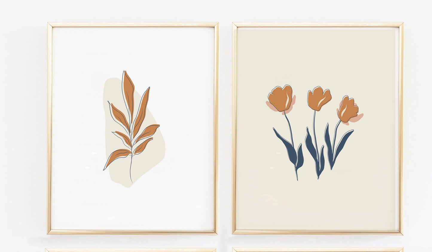 Set of Two Floral Wall Prints