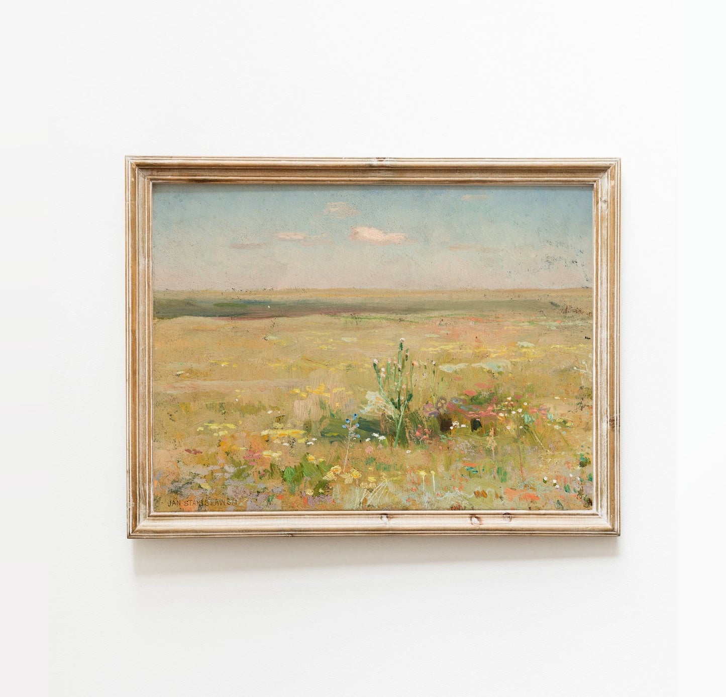 Vintage Landscape Field Wall Art Print