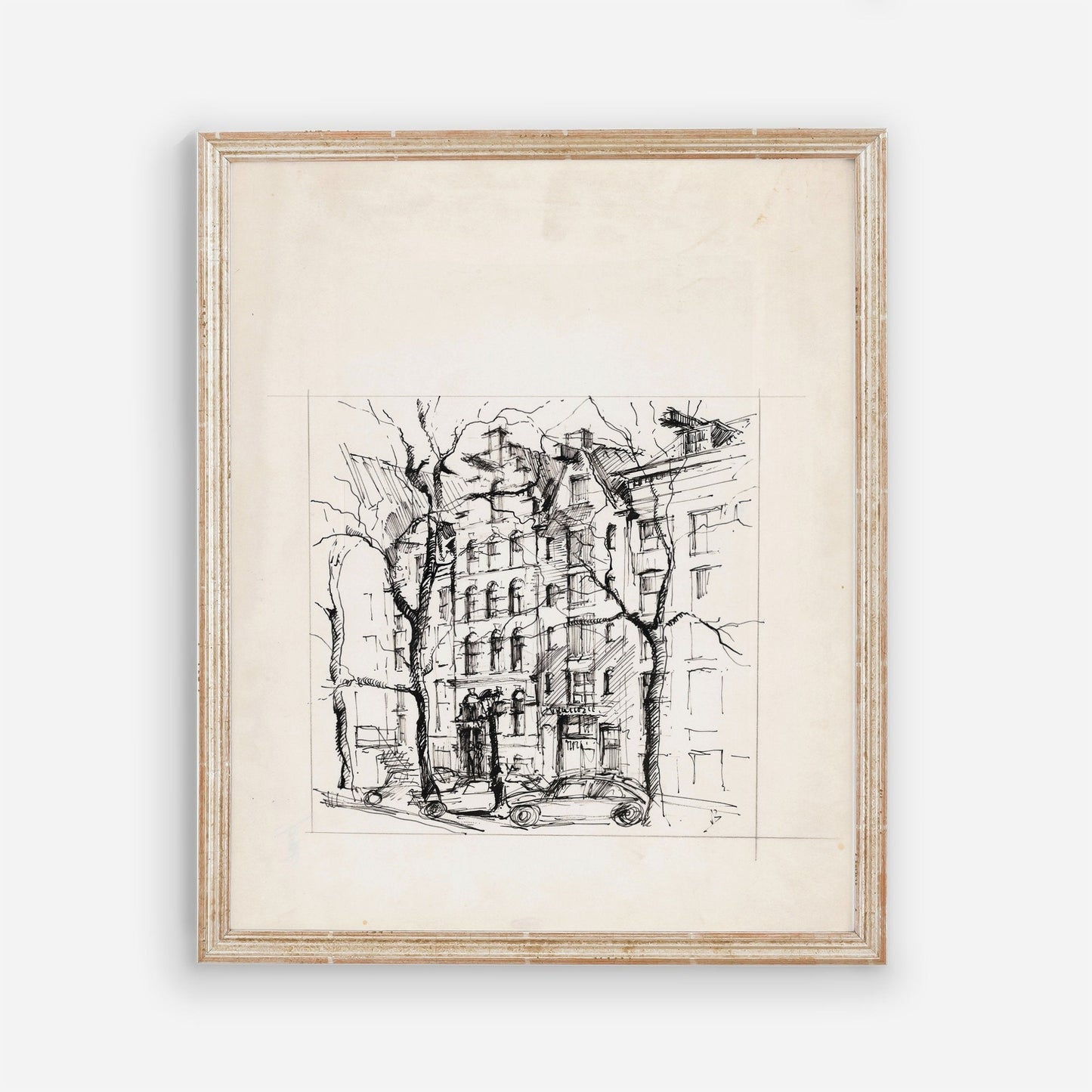 City Sketch Vintage Wall Art 