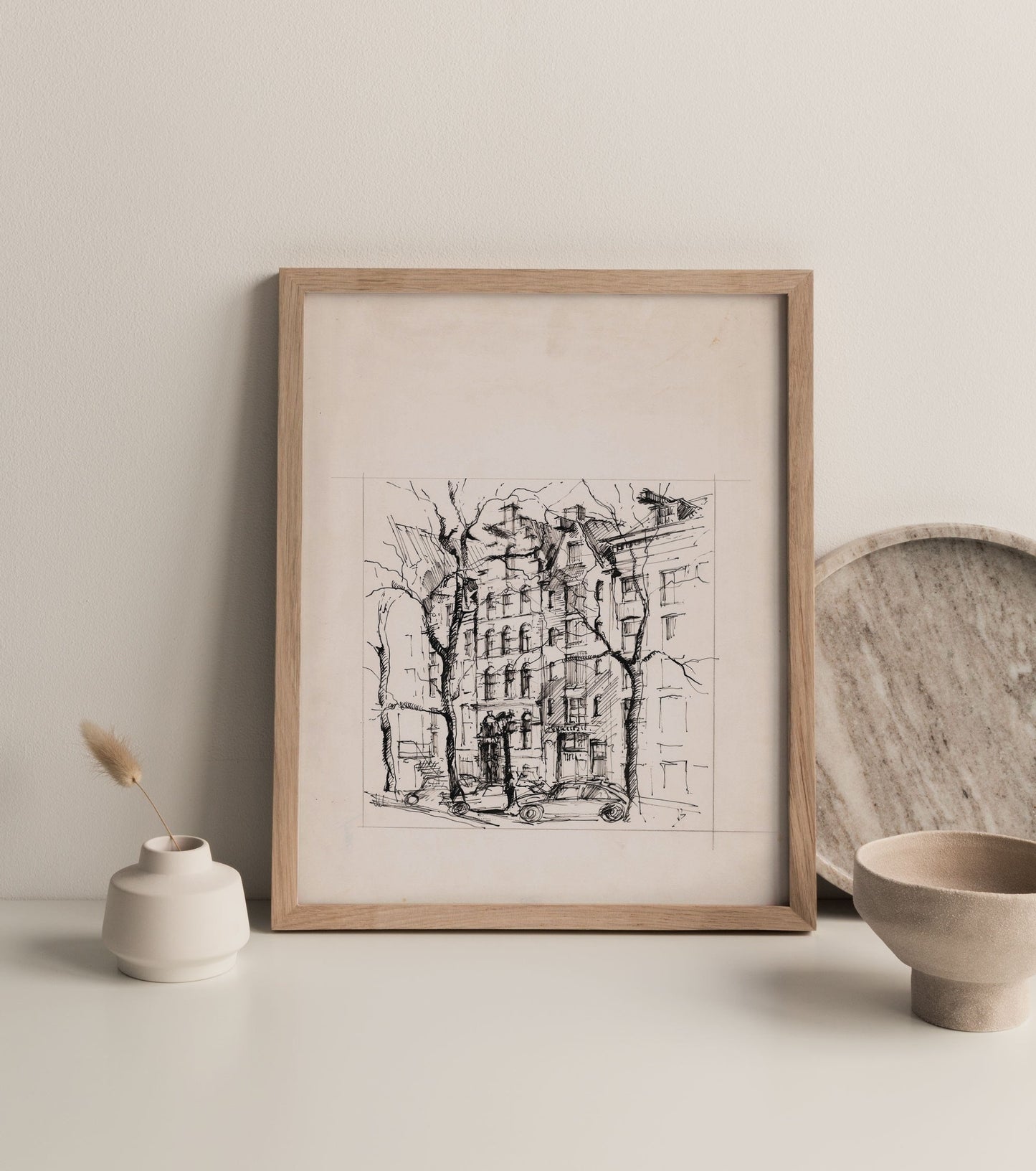 City Sketch Vintage Wall Art 