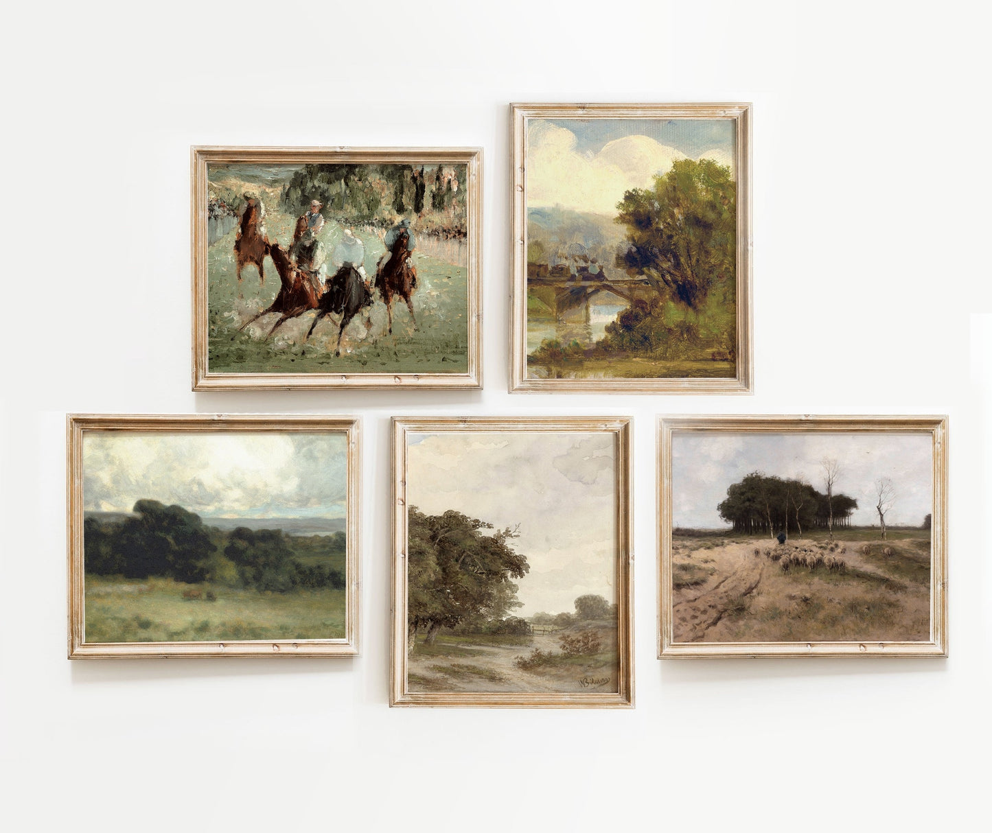 Muted Landscape Vintage Gallery Wall Art